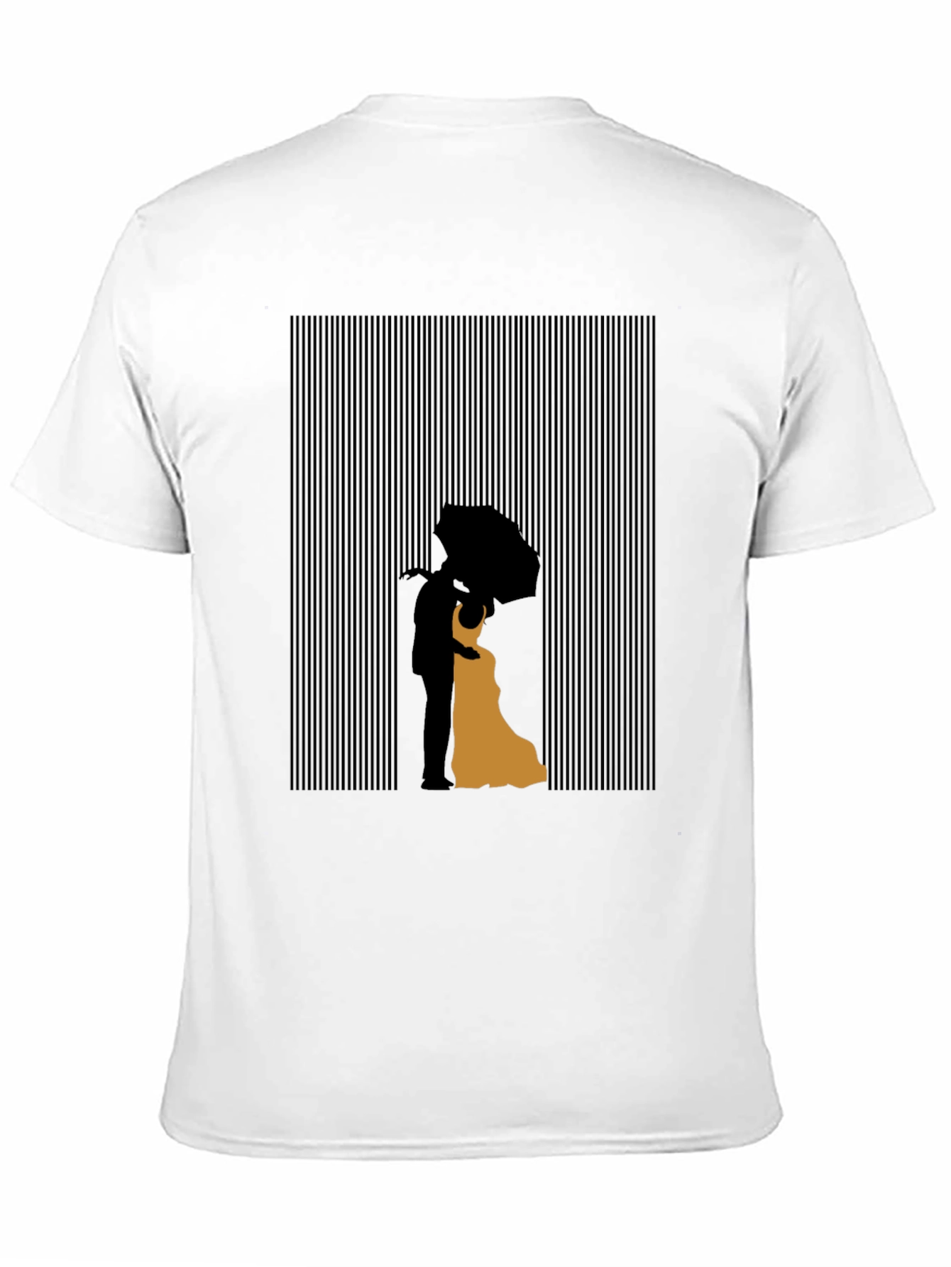 Black Silhouetted Embrace Graphic T-Shirt - Modern Art Tee view 11