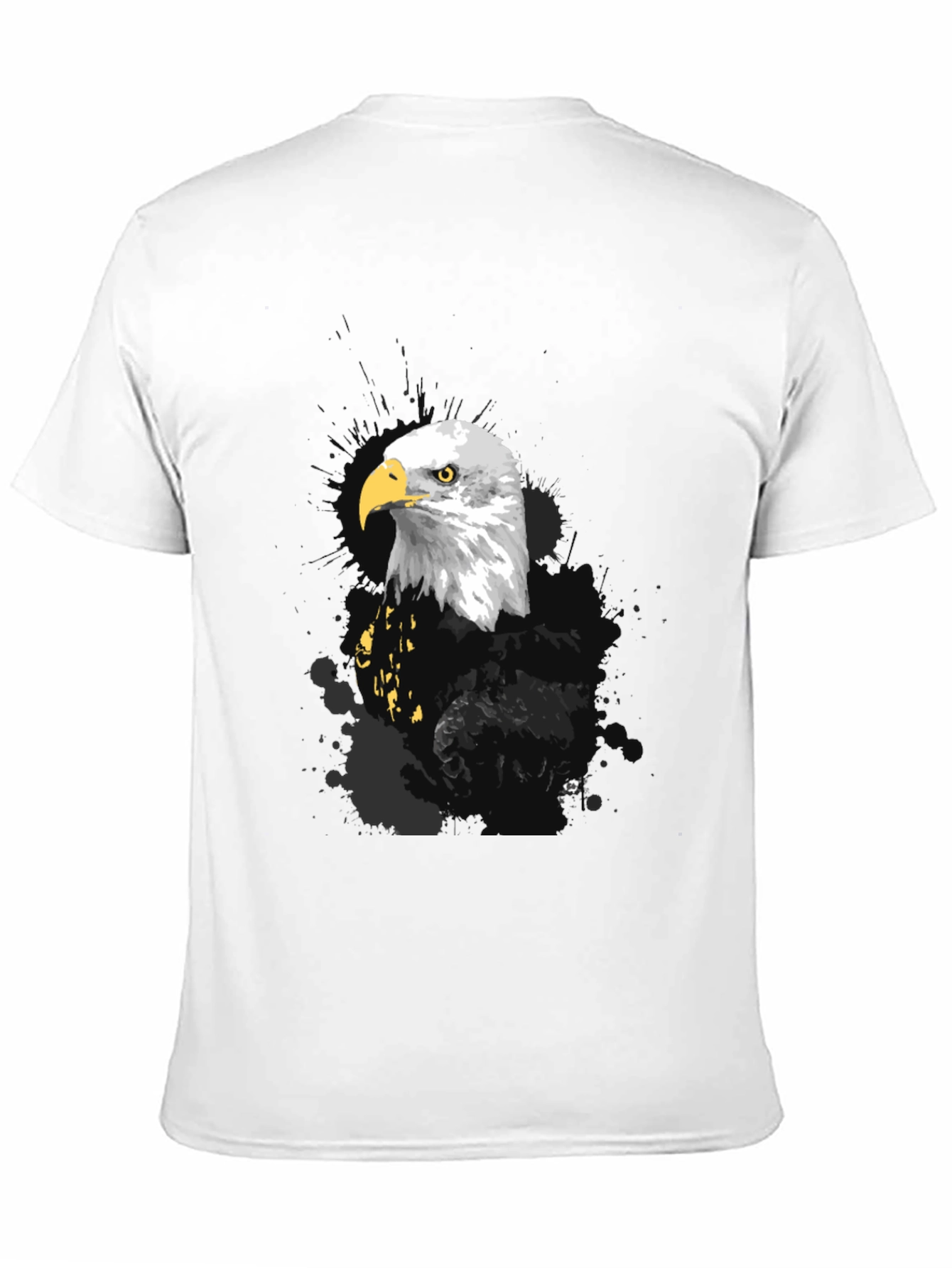 Black Eagle Graphic Print Men's Black T-Shirt view 11