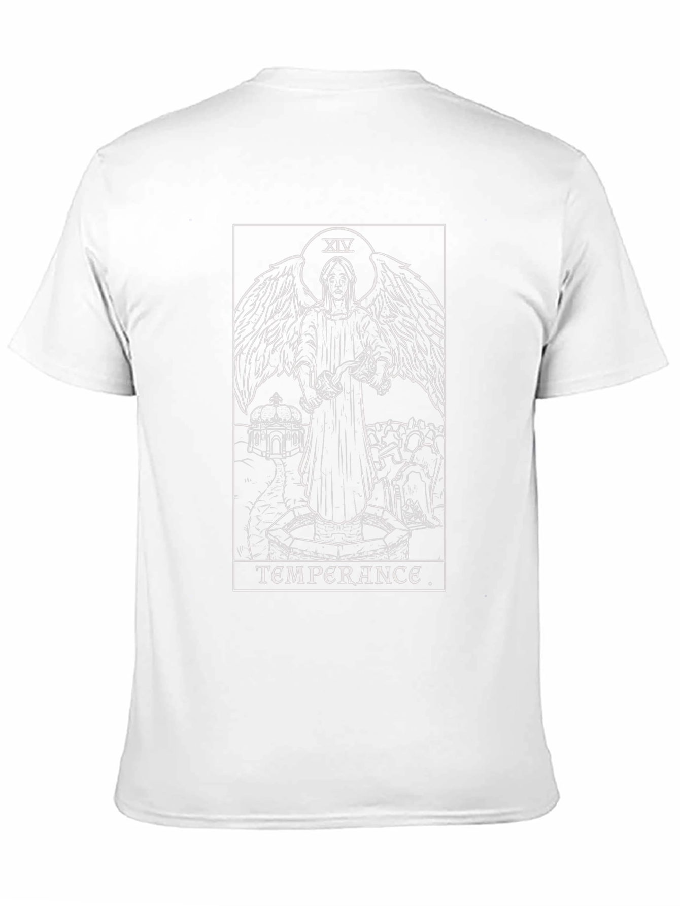 Black Temperance Tarot Card Graphic Tee - Unisex Black T-Shirt view 11