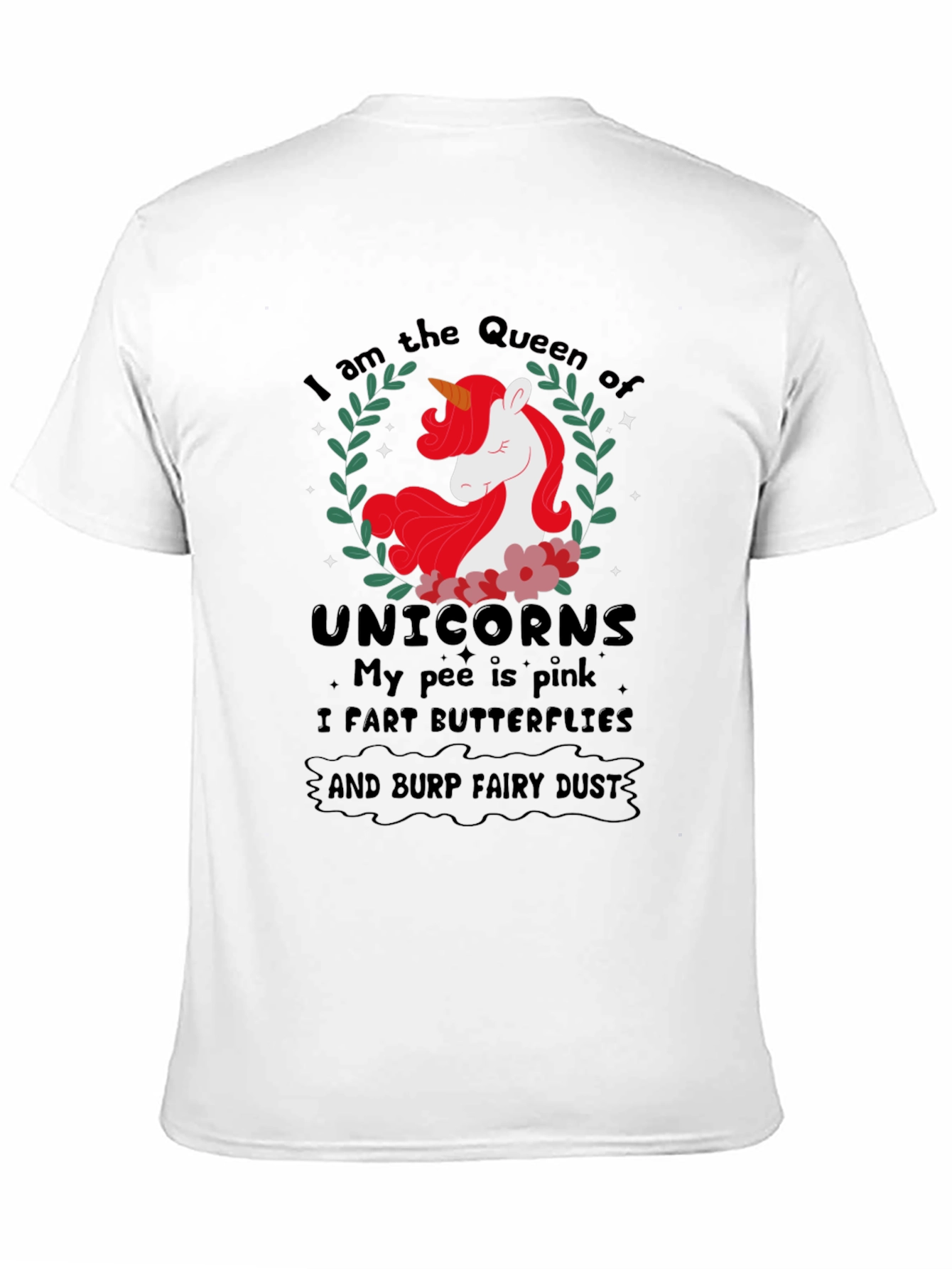 Black Queen of Unicorns T-Shirt Funny Slogan Tee view 11
