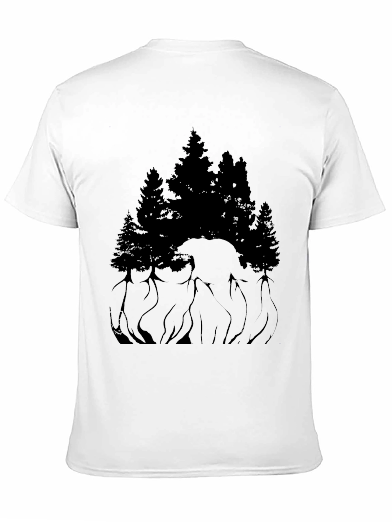 Black Black Bear & Forest Graphic Tee view 11