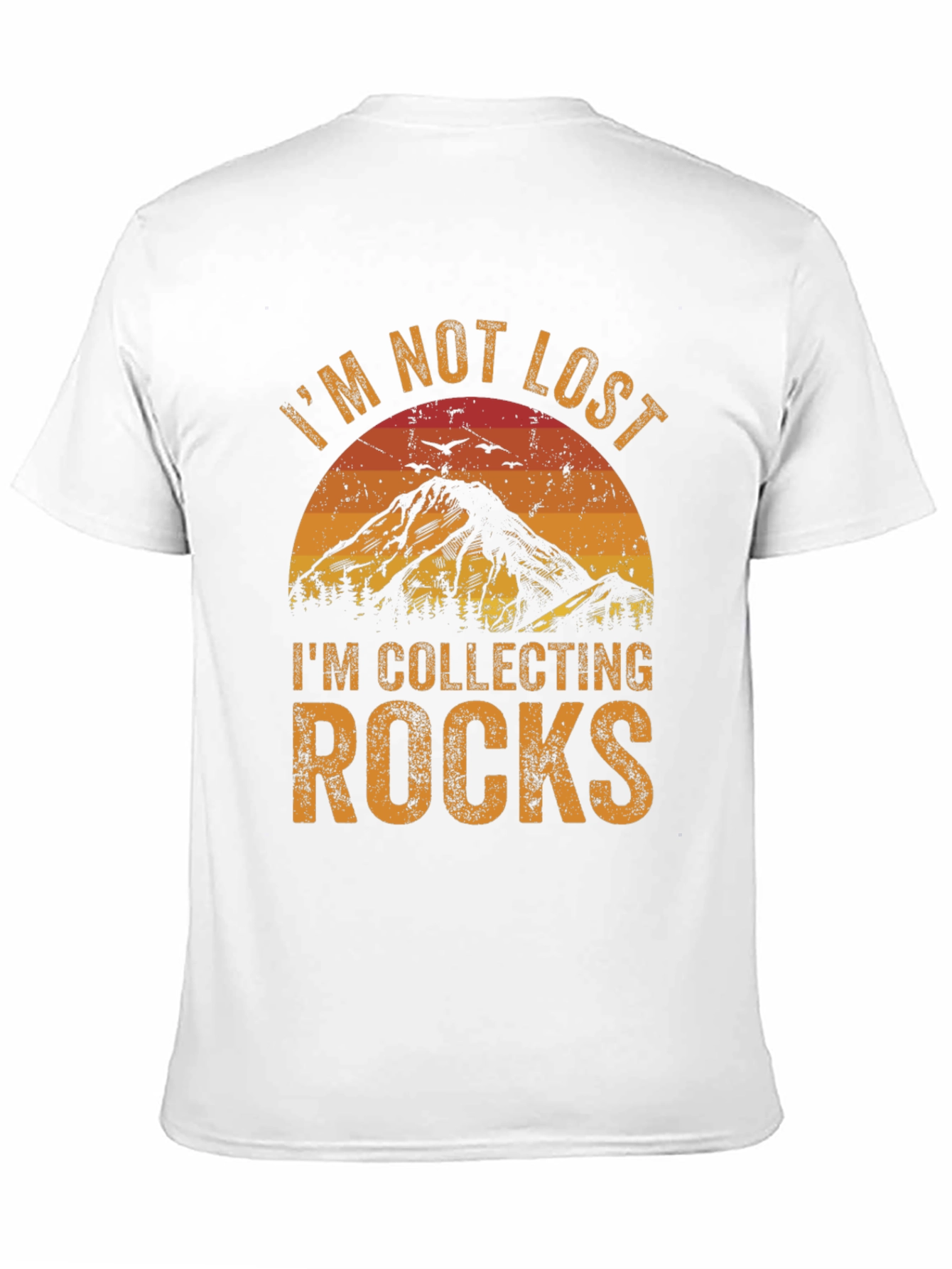 Black I'm Not Lost, I'm Collecting Rocks T-Shirt view 11