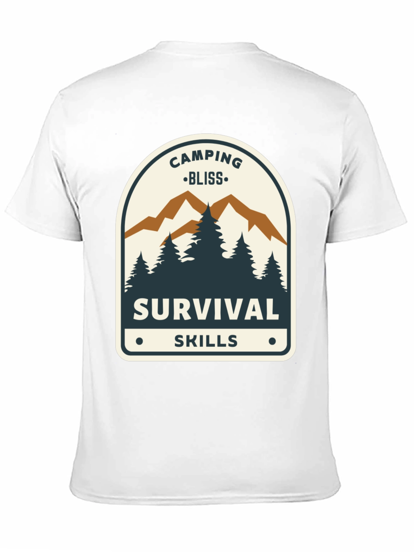 Black Camping Bliss Survival Skills Black T-Shirt view 11