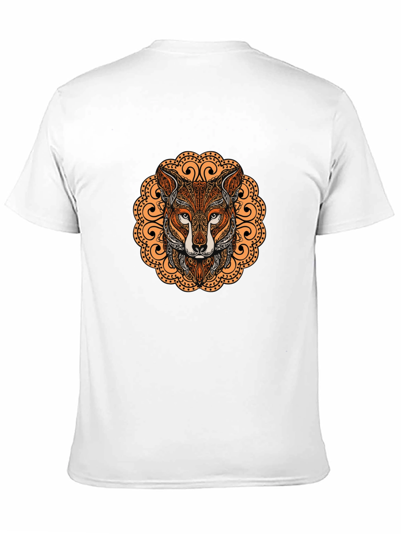 Black Fox Mandala Graphic T-Shirt - Stylish Crew Neck Tee view 11