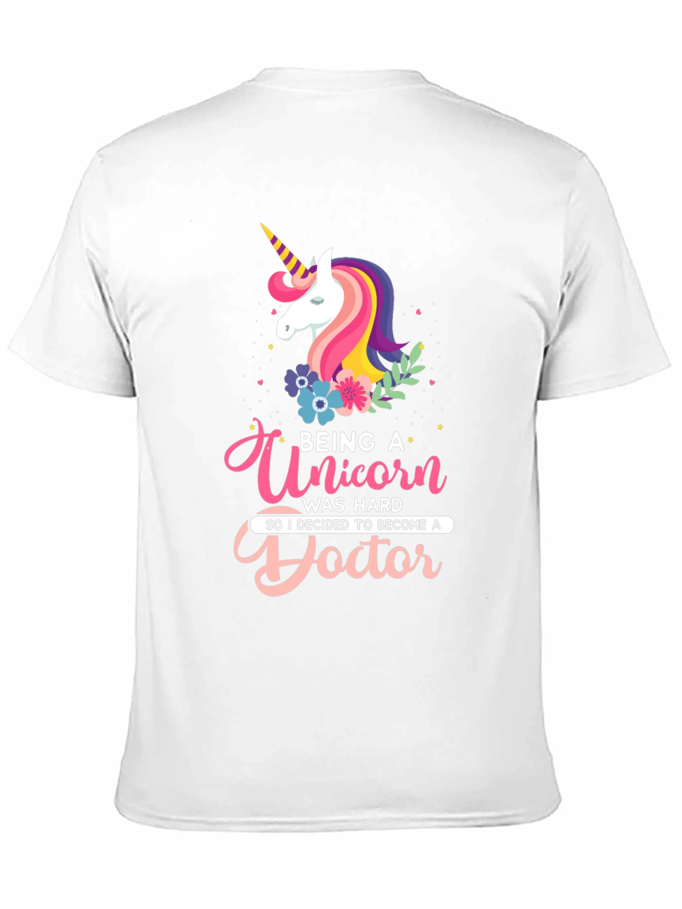 Black Unicorn Doctor Graphic T-Shirt | Novelty Tee view 11