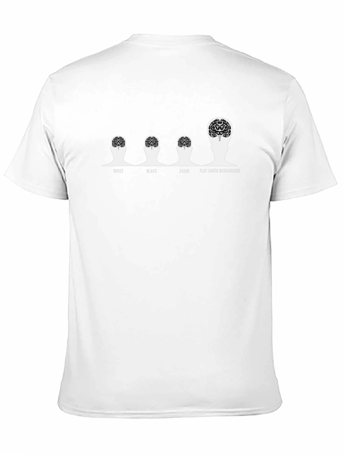 Black Funny Flat Earth Researcher Brain T-Shirt view 11