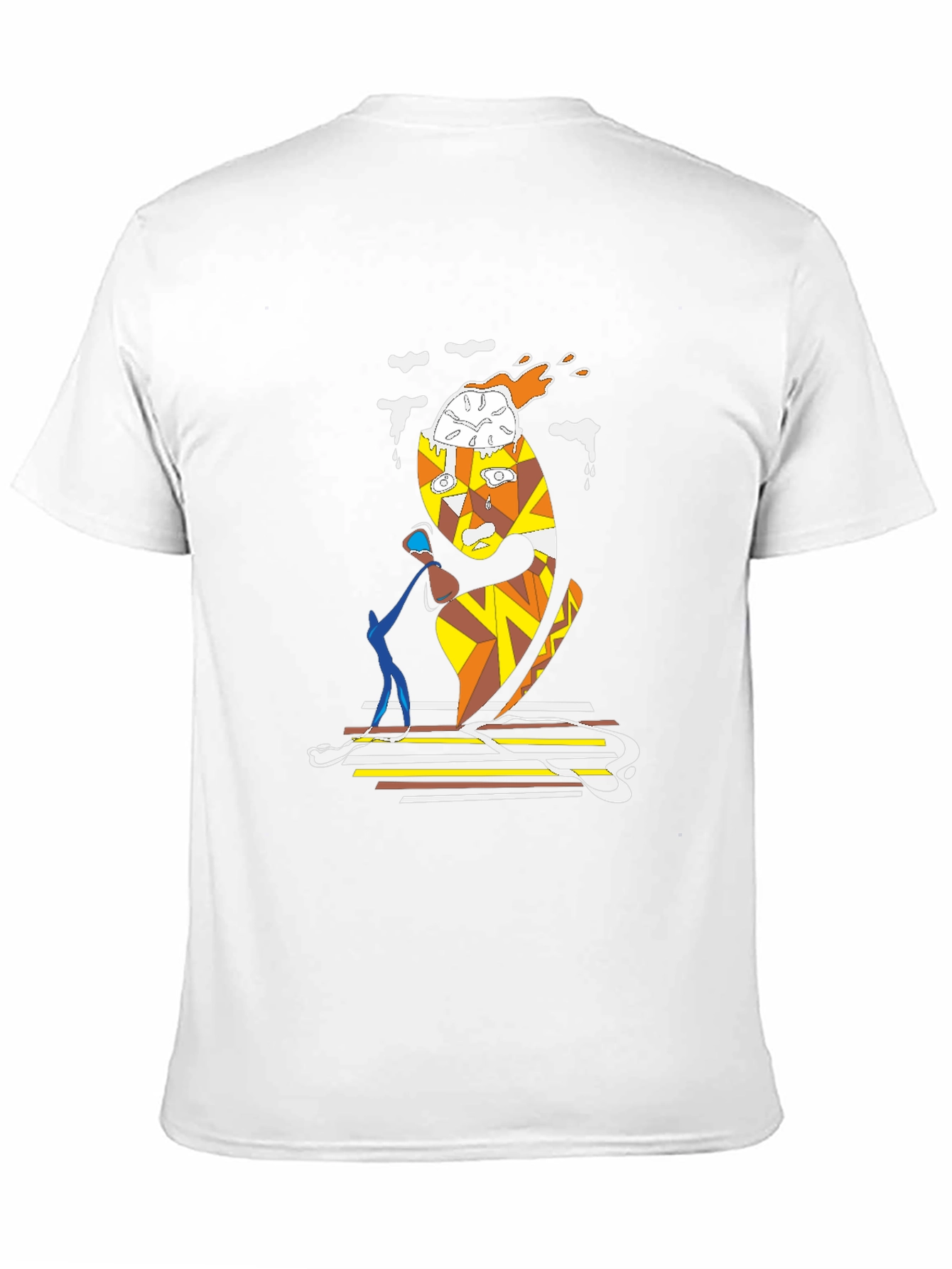 Black Abstract Art Graphic Tee - Unique Black T-Shirt view 11