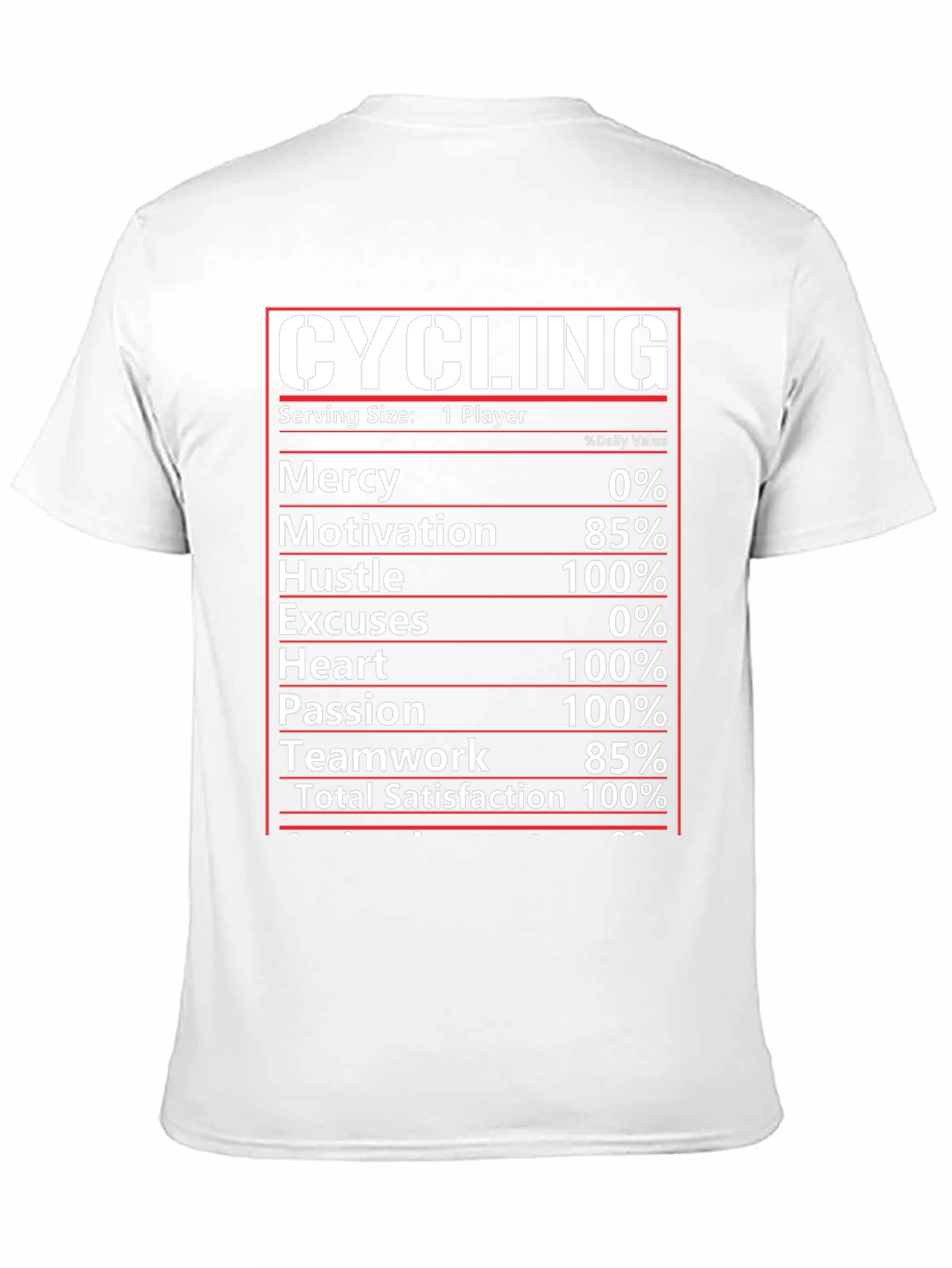Black Cycling Nutrition Facts T-Shirt view 11