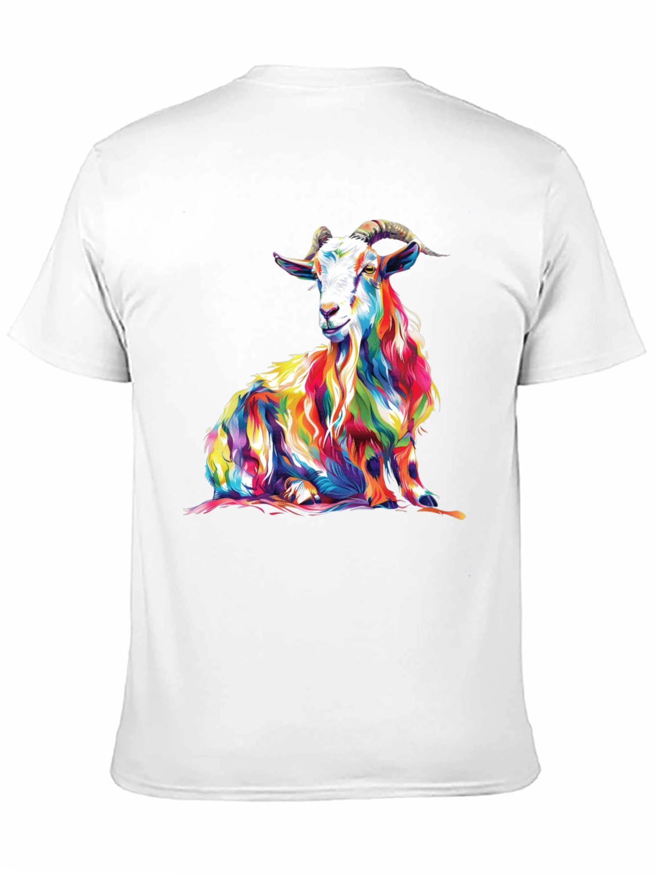 Black Colorful Goat Graphic Tee - Men's Black T-Shirt view 11