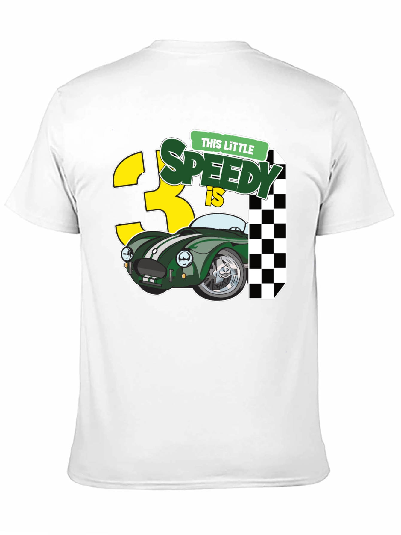 Black Little Speedy is 3 T-Shirt - Racing Car 3rd Birthday Tee view 11