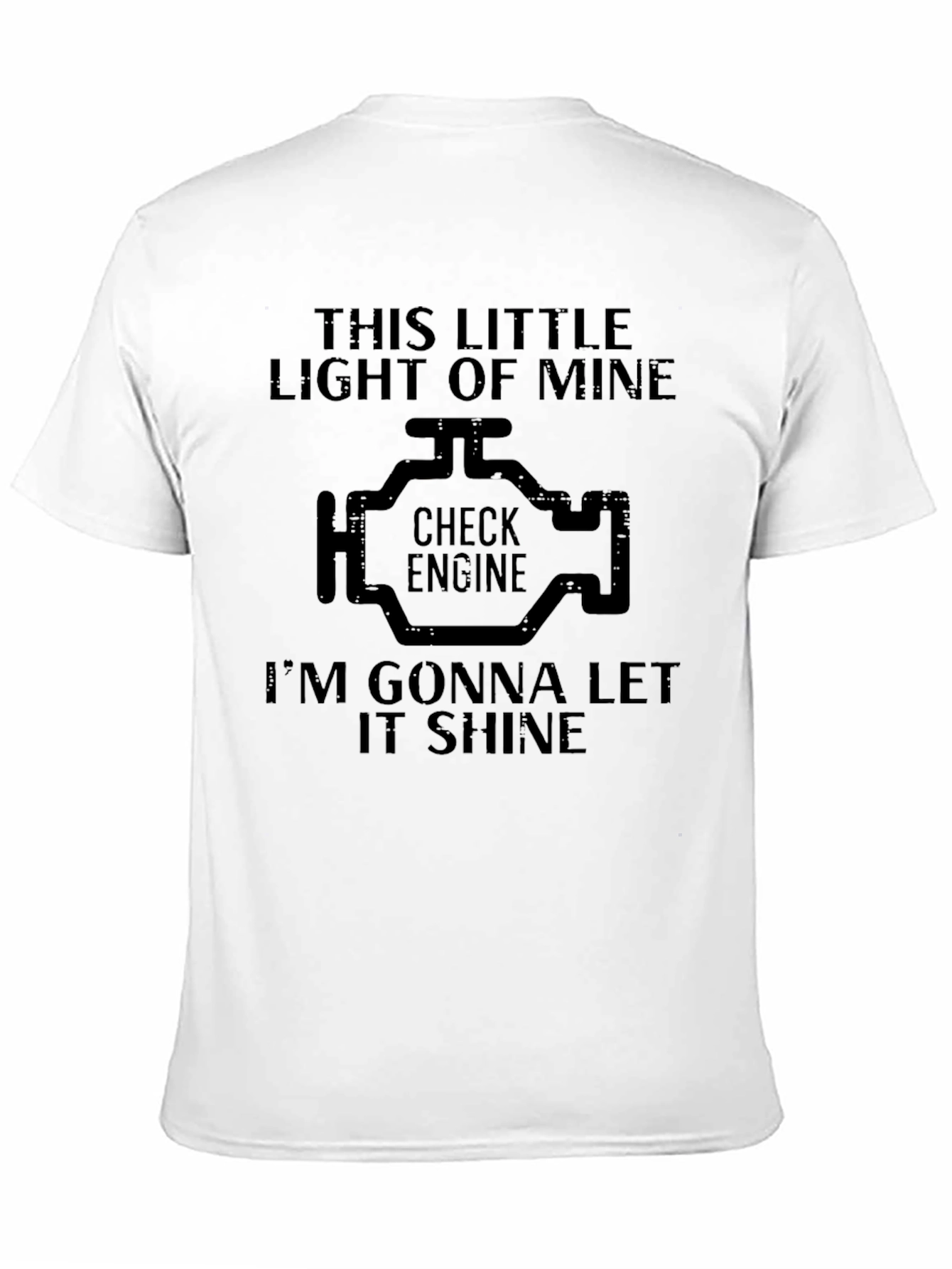 Black Check Engine Light T-Shirt - Funny Car Mechanic Tee view 11