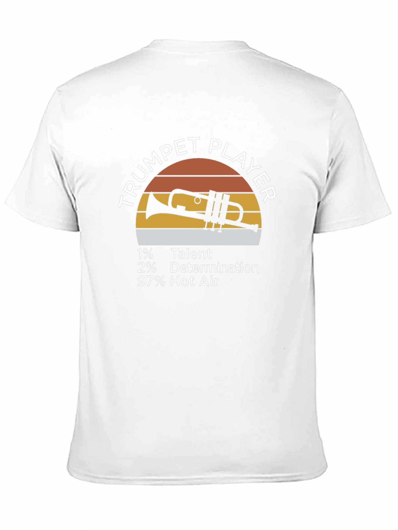 Black Funny Trumpet Player T-Shirt - 1% Talent, 97% Hot Air view 11