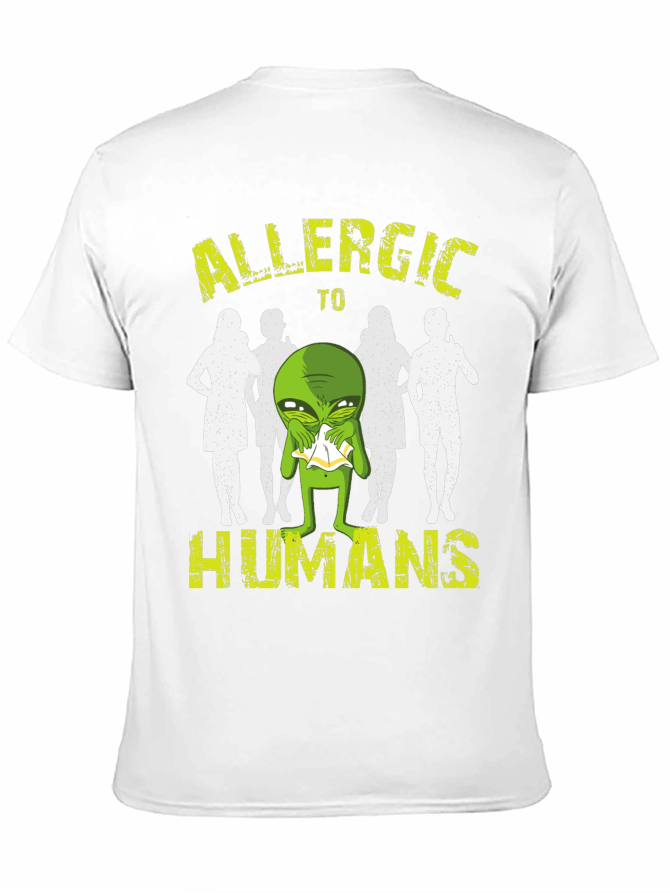 Black Allergic to Humans Alien T-Shirt - Funny Graphic Tee view 11