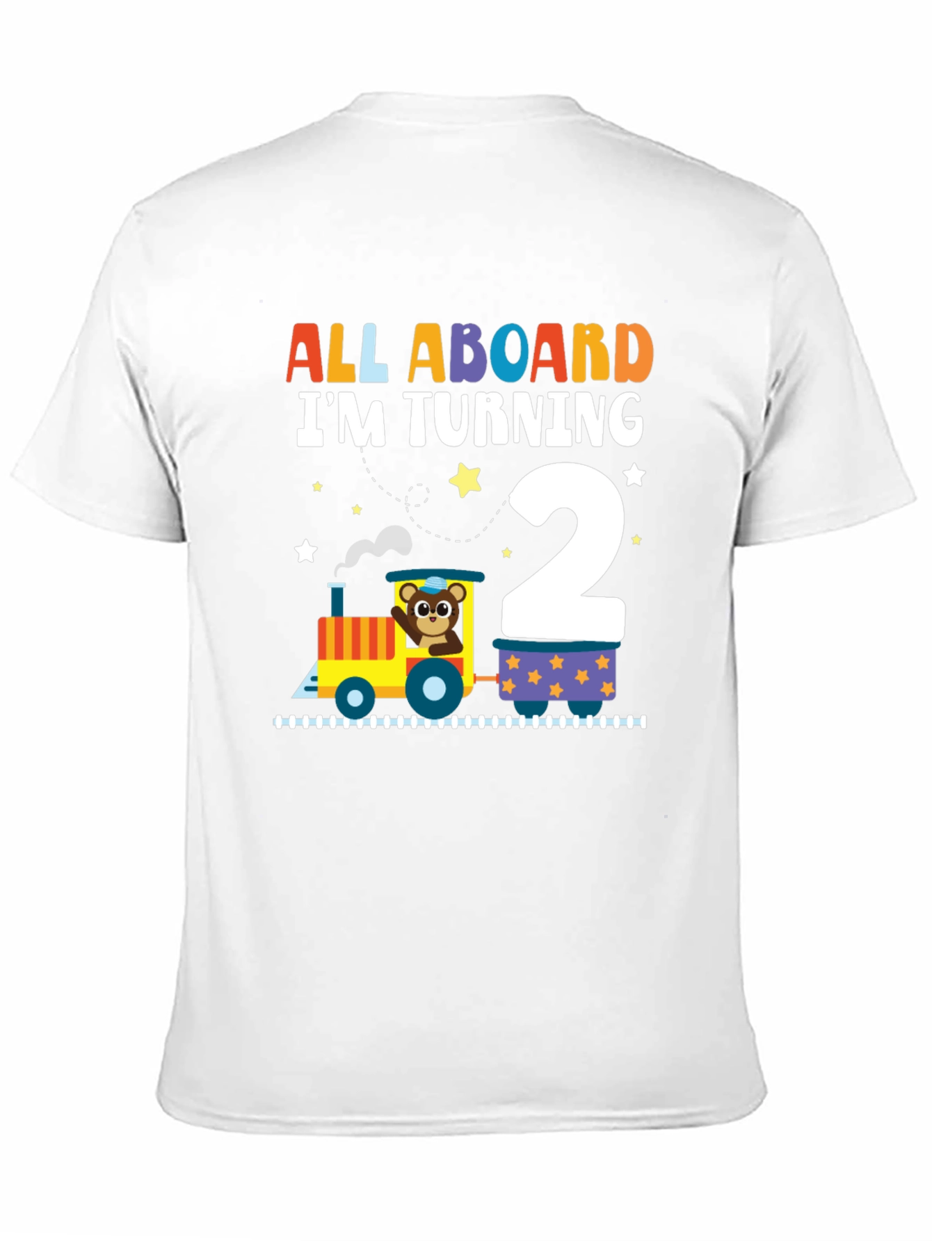 Black All Aboard Birthday Train T-Shirt view 11