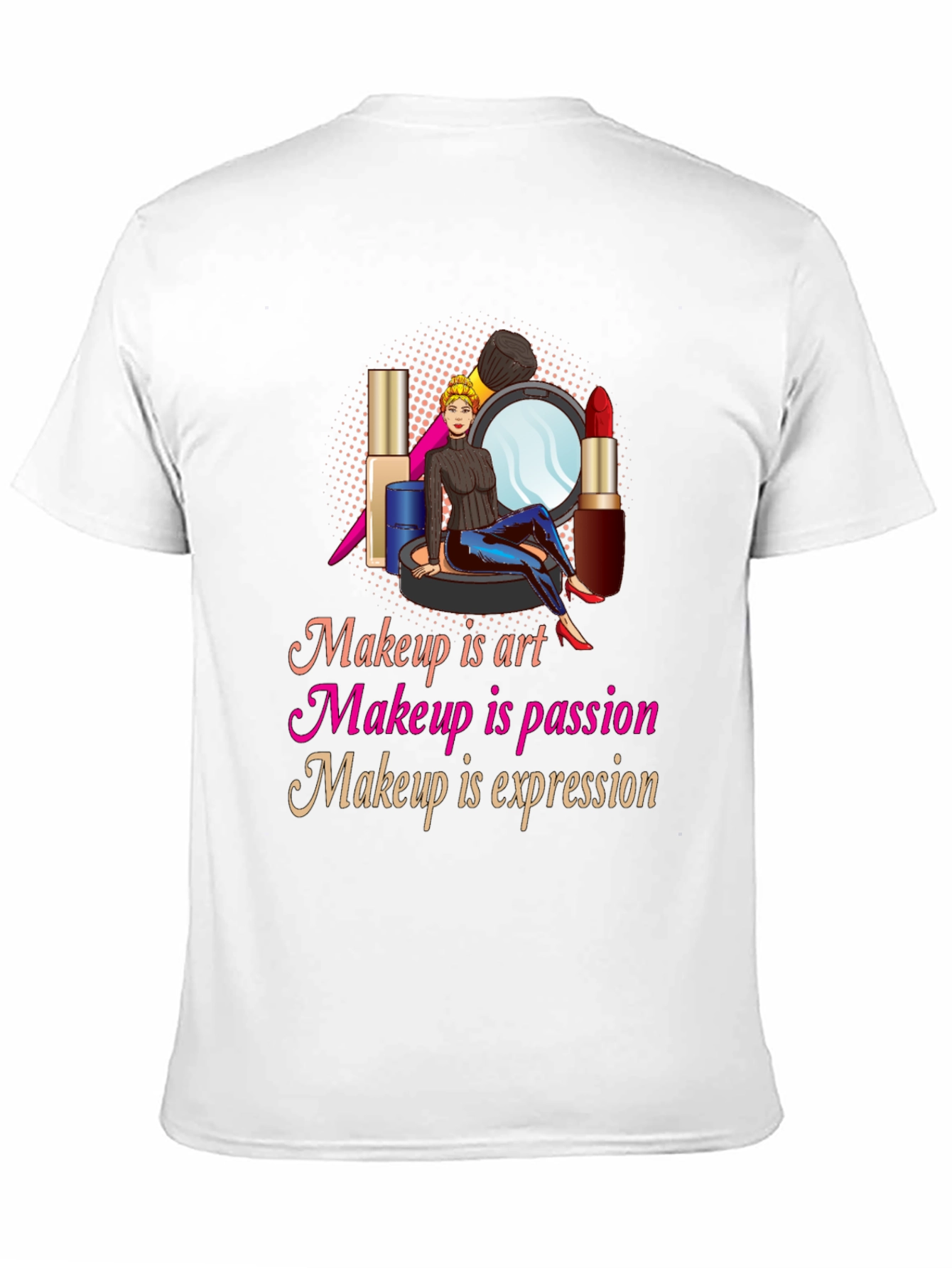 Black Makeup Art Passion Expression Graphic T-Shirt view 11