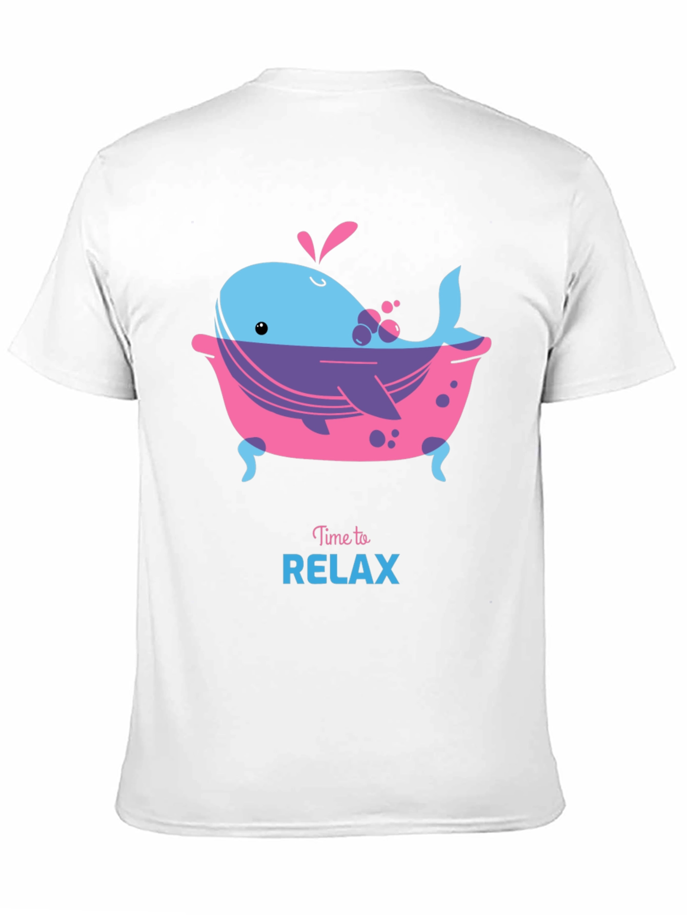 Black Time to Relax Whale in Tub Black T-Shirt view 11