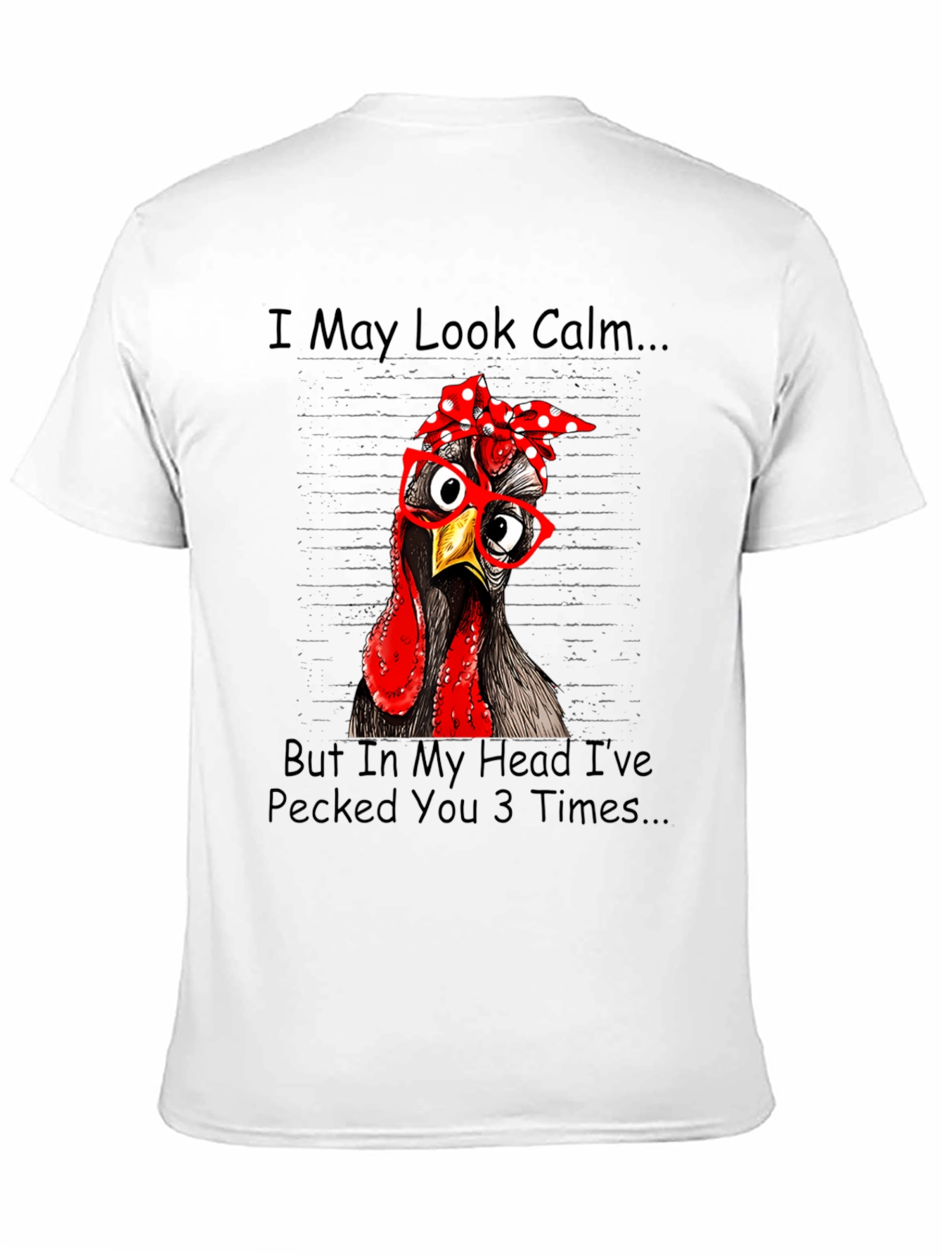 Black Funny Chicken T-Shirt: I May Look Calm view 11