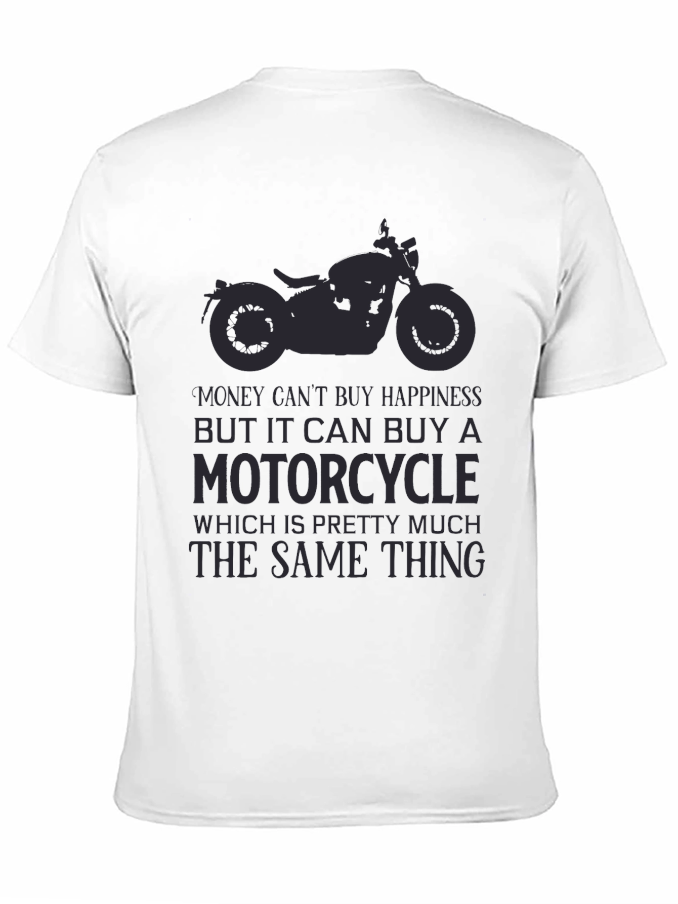 Black Motorcycle Graphic T-Shirt - Happiness Guarantee view 11