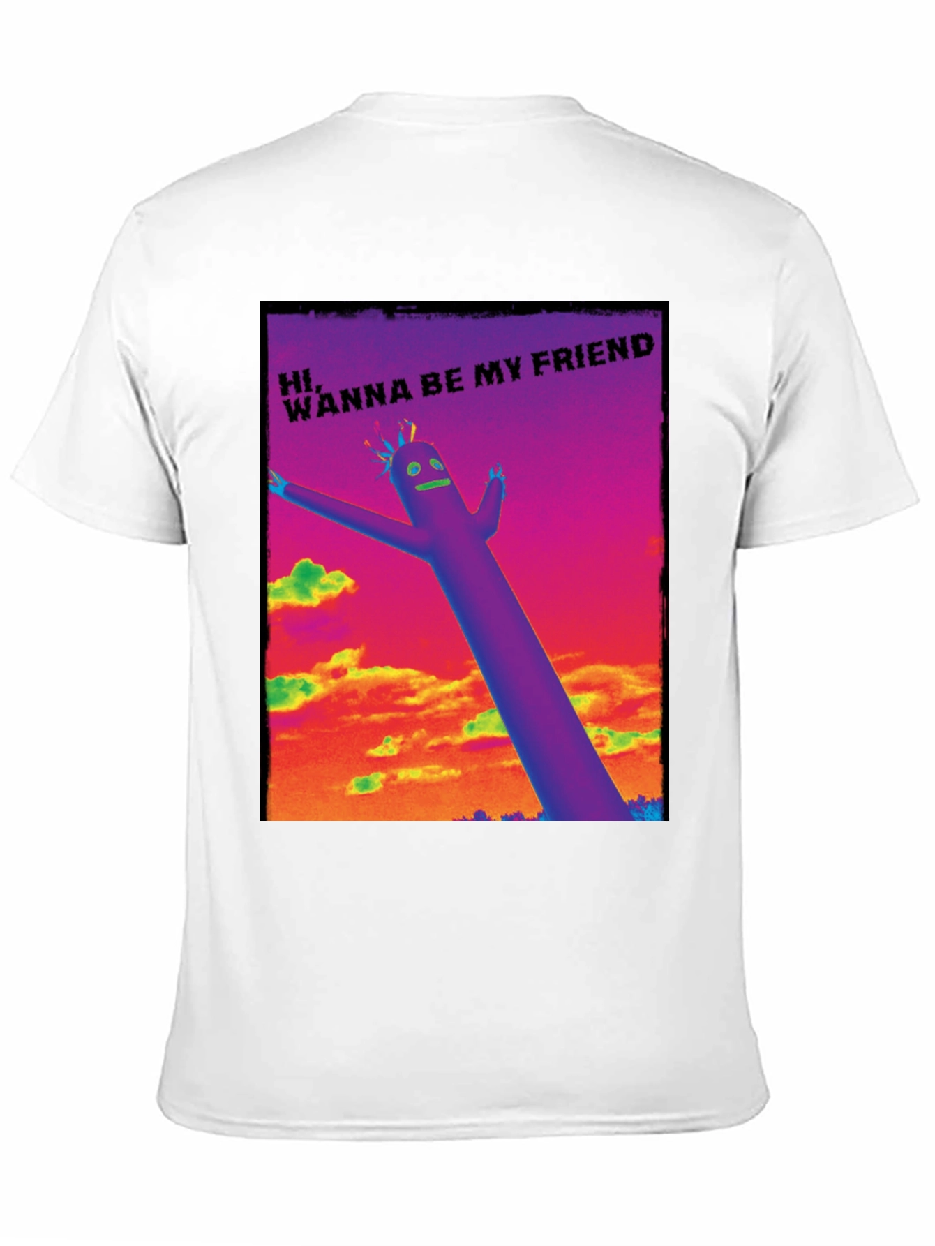 Black Wacky Waving Inflatable Arm Flailing Tube Man T-Shirt view 11