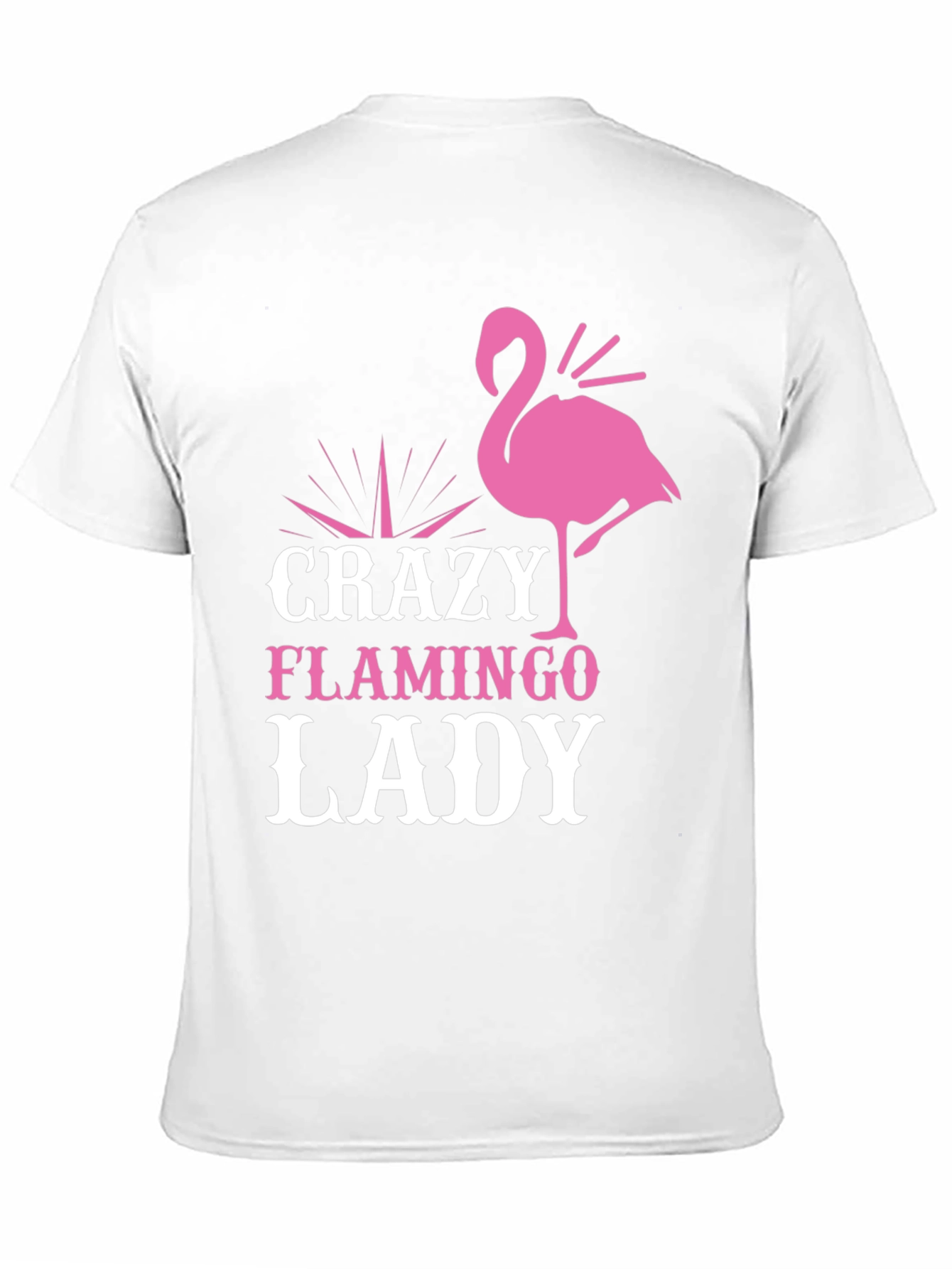 Black Crazy Flamingo Lady Graphic Tee - Black Cotton T-Shirt view 11