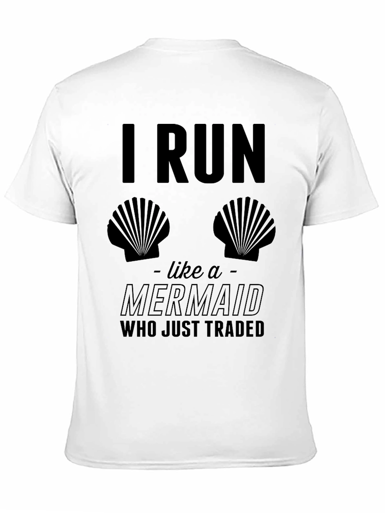 Black I Run Like A Mermaid Black T-Shirt view 11