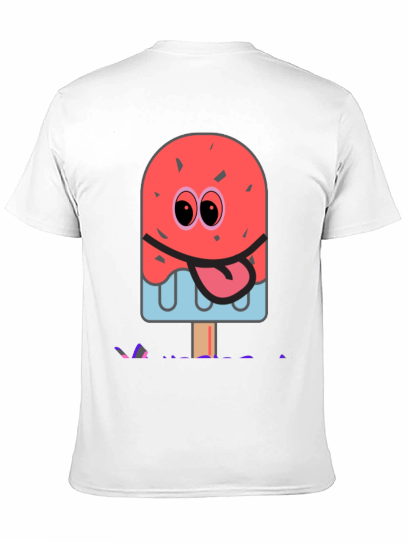 Black Fun Cartoon Ice Cream Graphic Tee - Black Unisex T-Shirt view 11