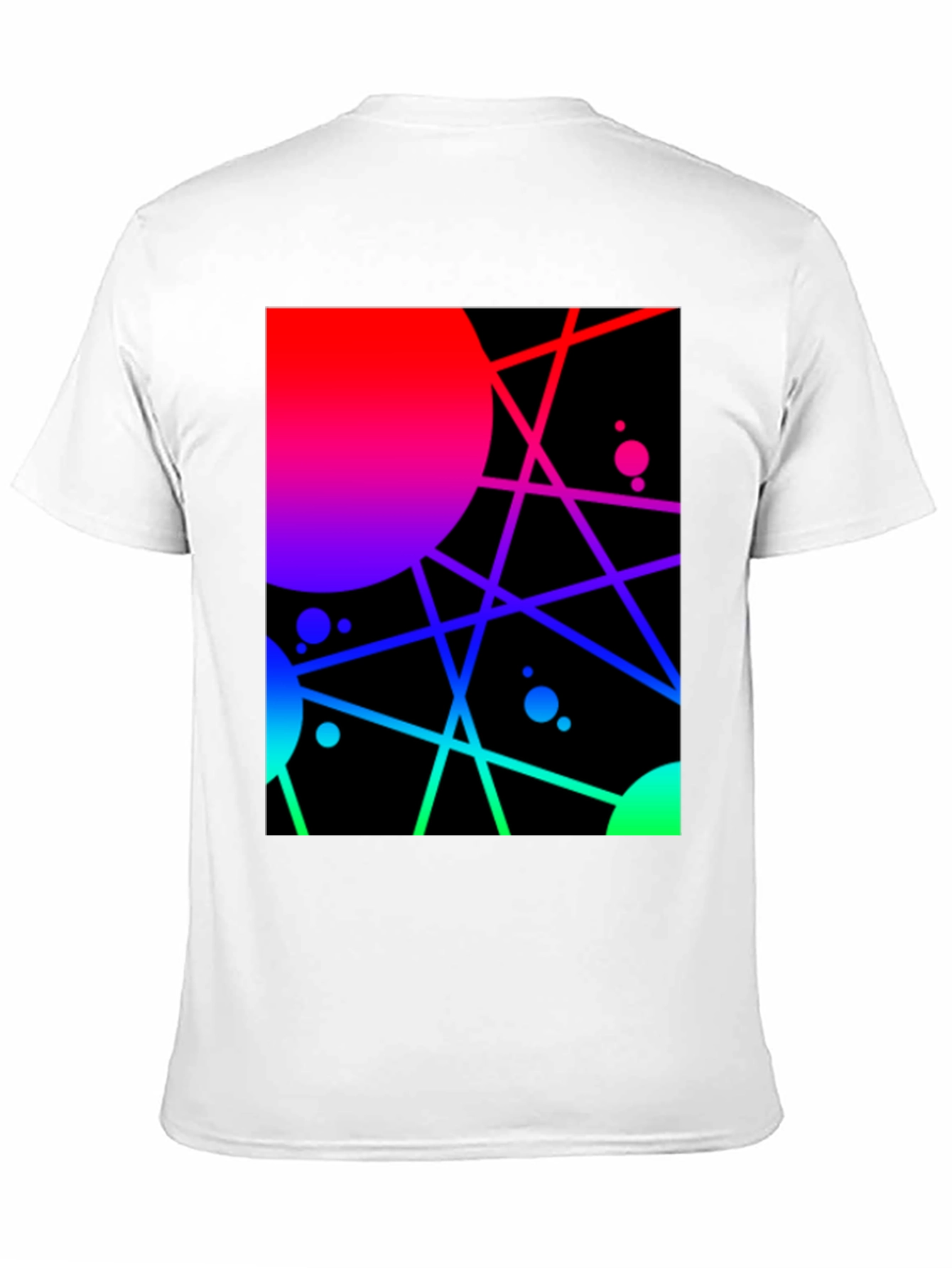 Black Abstract Geometric Graphic Tee - Vibrant Design view 11