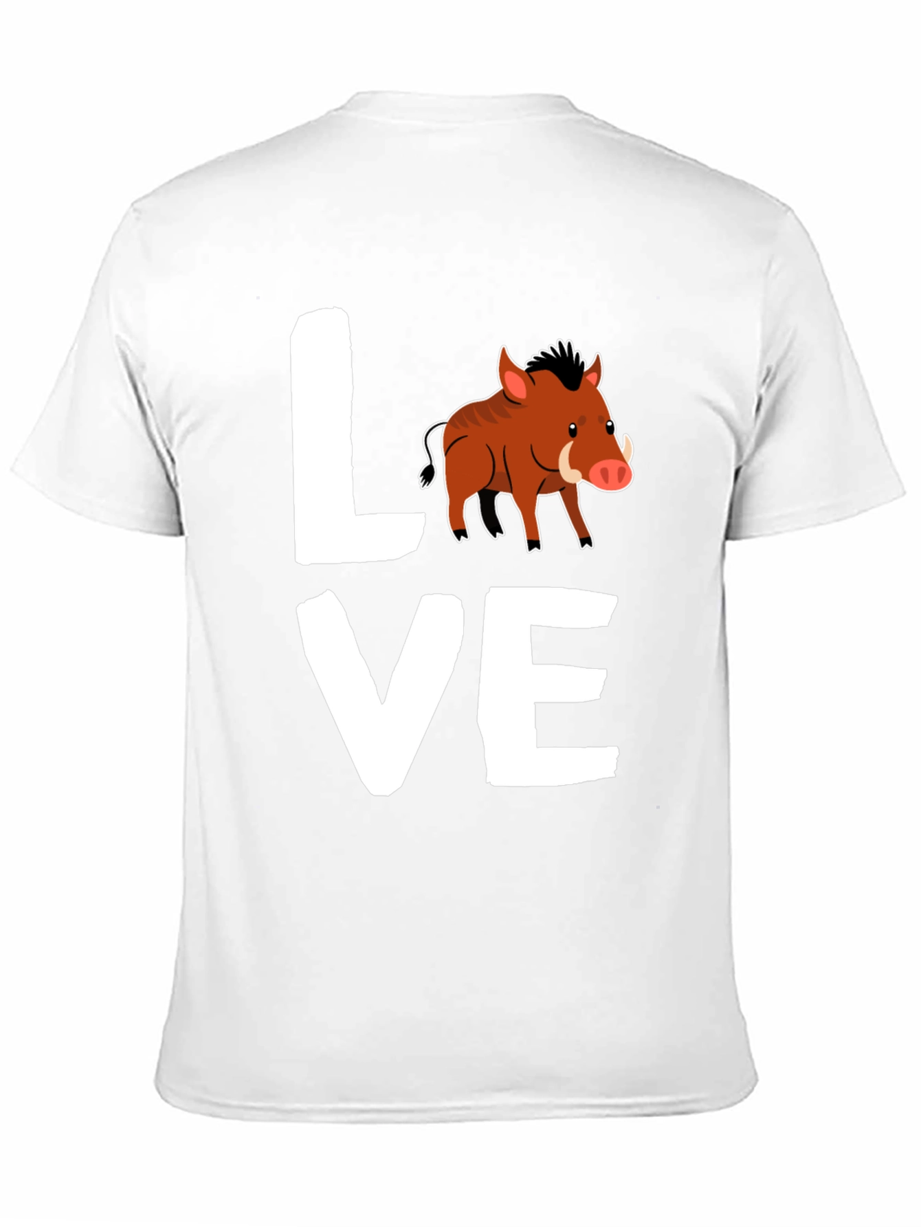 Black Love Boar T-Shirt, Wild Pig Animal Tee, Black Cotton Shirt view 11