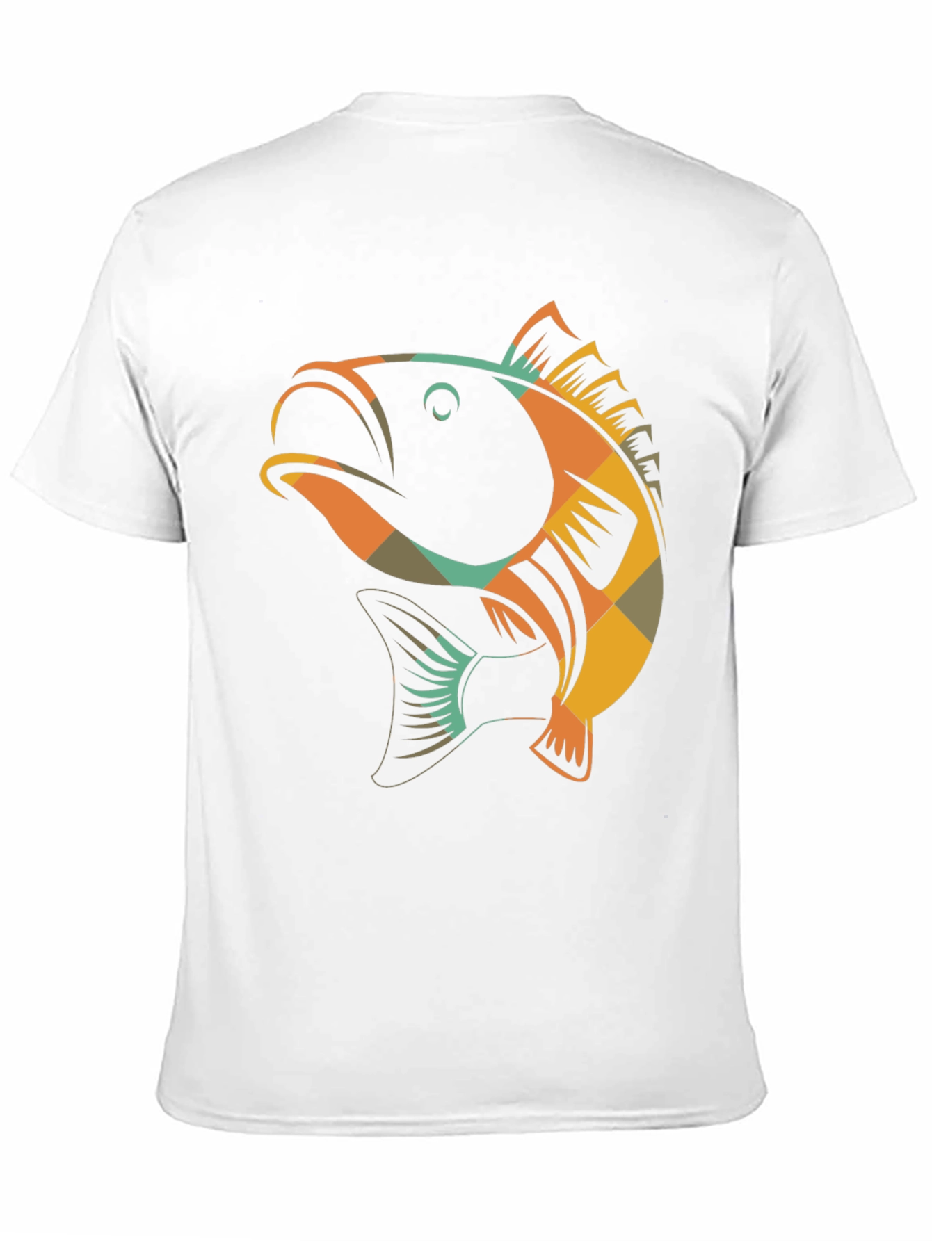 Black Retro Fish Graphic Tee - Black Cotton T-Shirt view 11