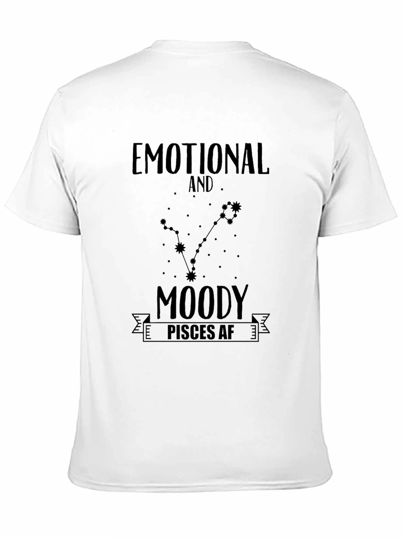 Black Emotional Moody Pisces Zodiac Sign T-Shirt view 11