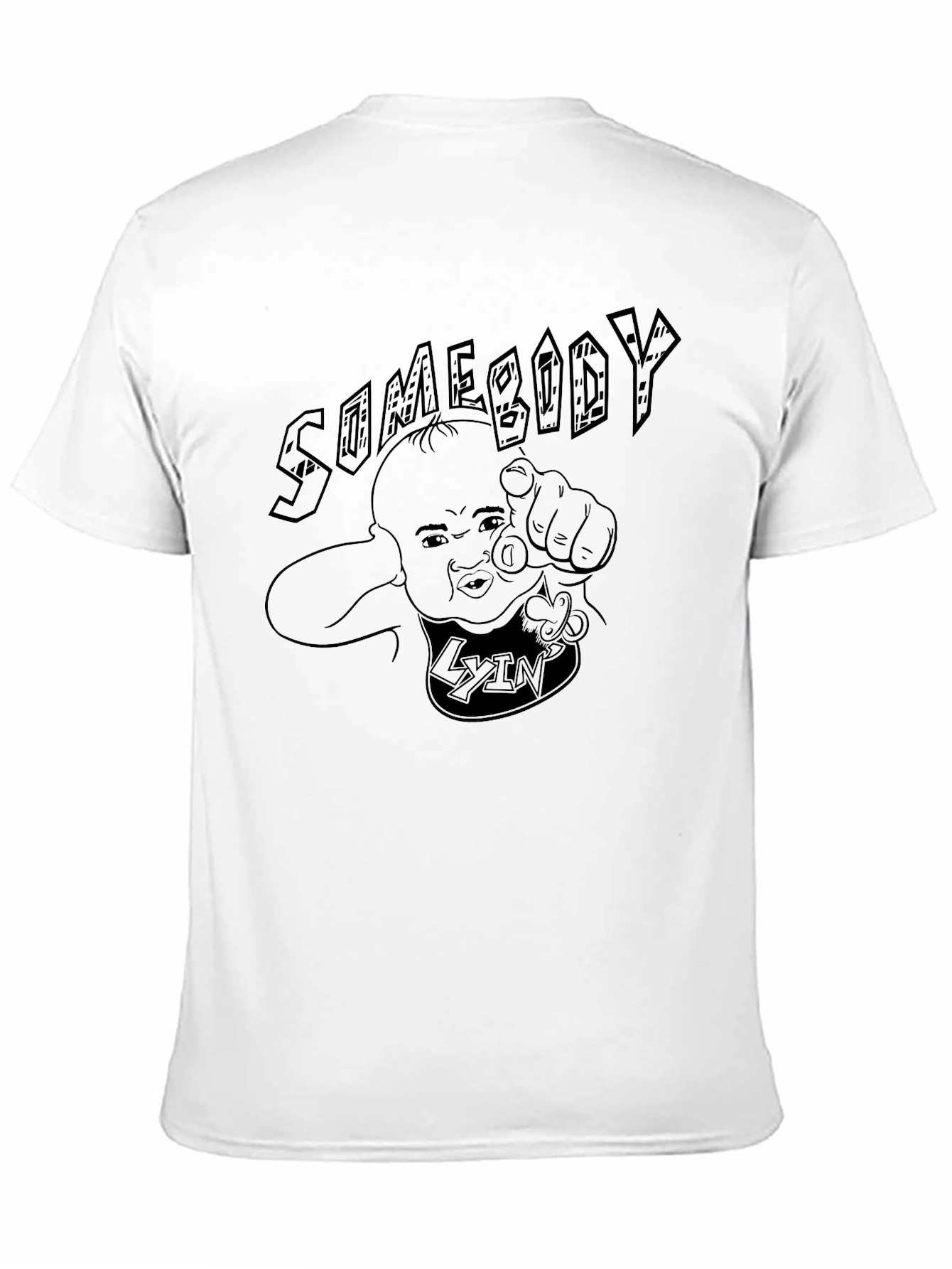 Black Somebody Lyin' Black Graphic T-Shirt view 11