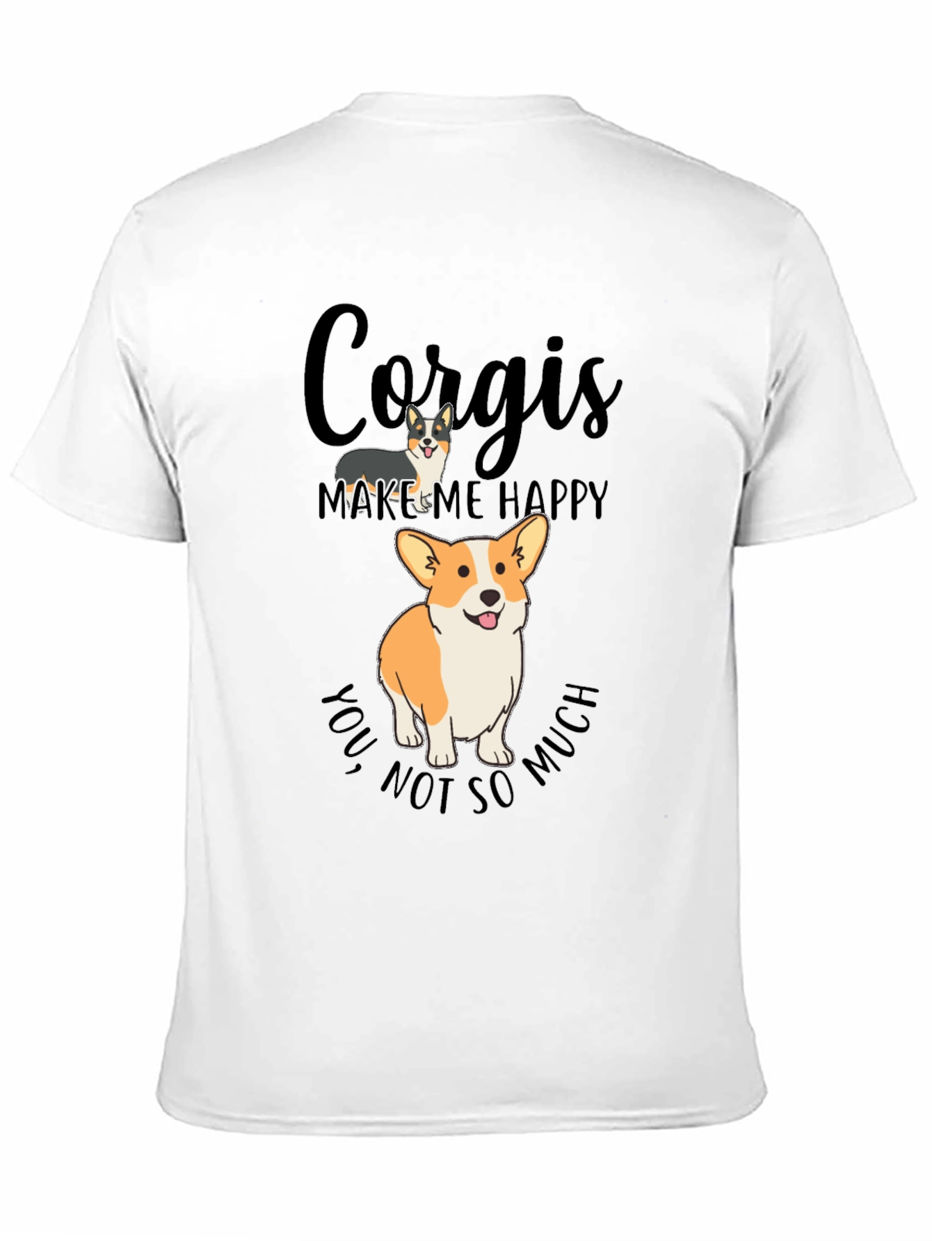 Black Corgi Lover T-Shirt - Makes Me Happy Tee view 11