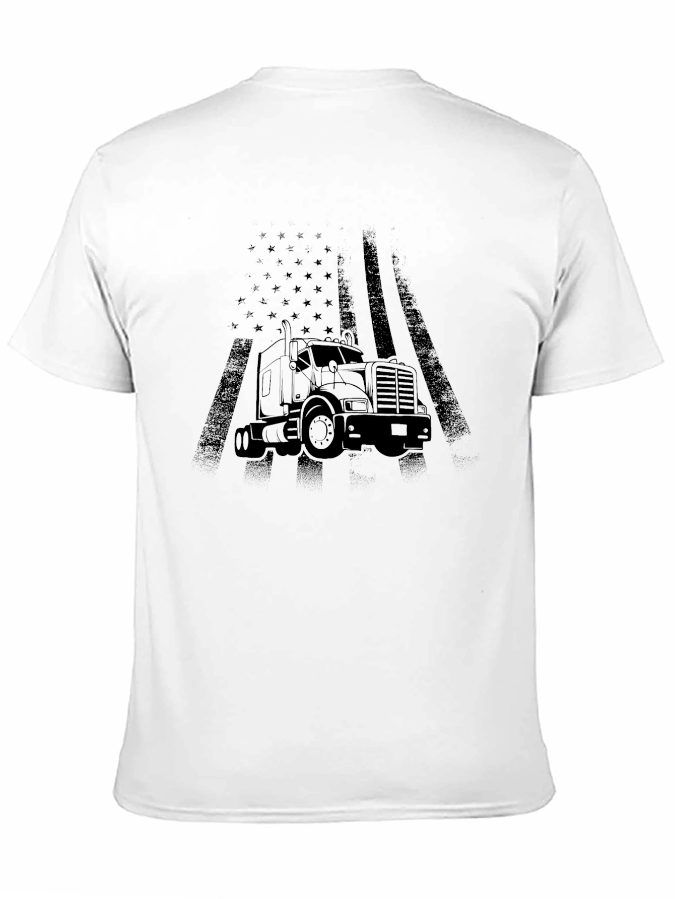Black Trucker Flag Graphic Tee - Black view 11