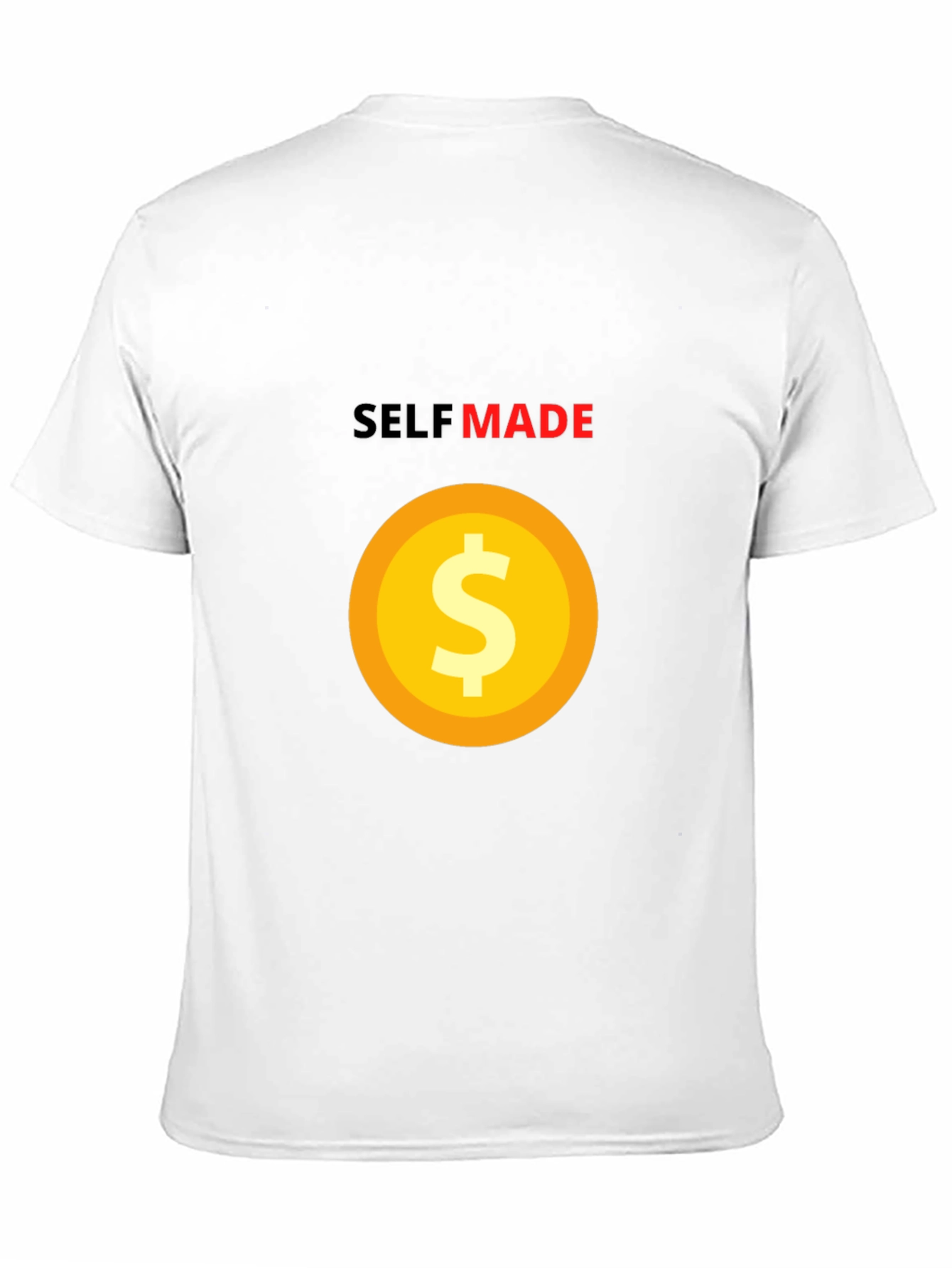 Black Self Made T-Shirt - Gold Dollar Sign - Black Tee view 11