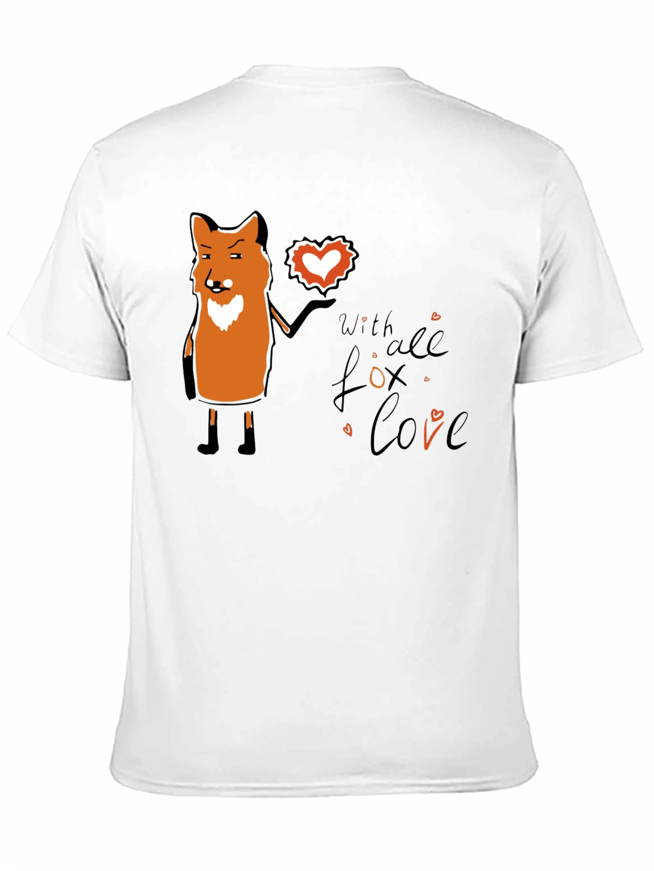 Black Fox With All My Love Black T-Shirt view 11