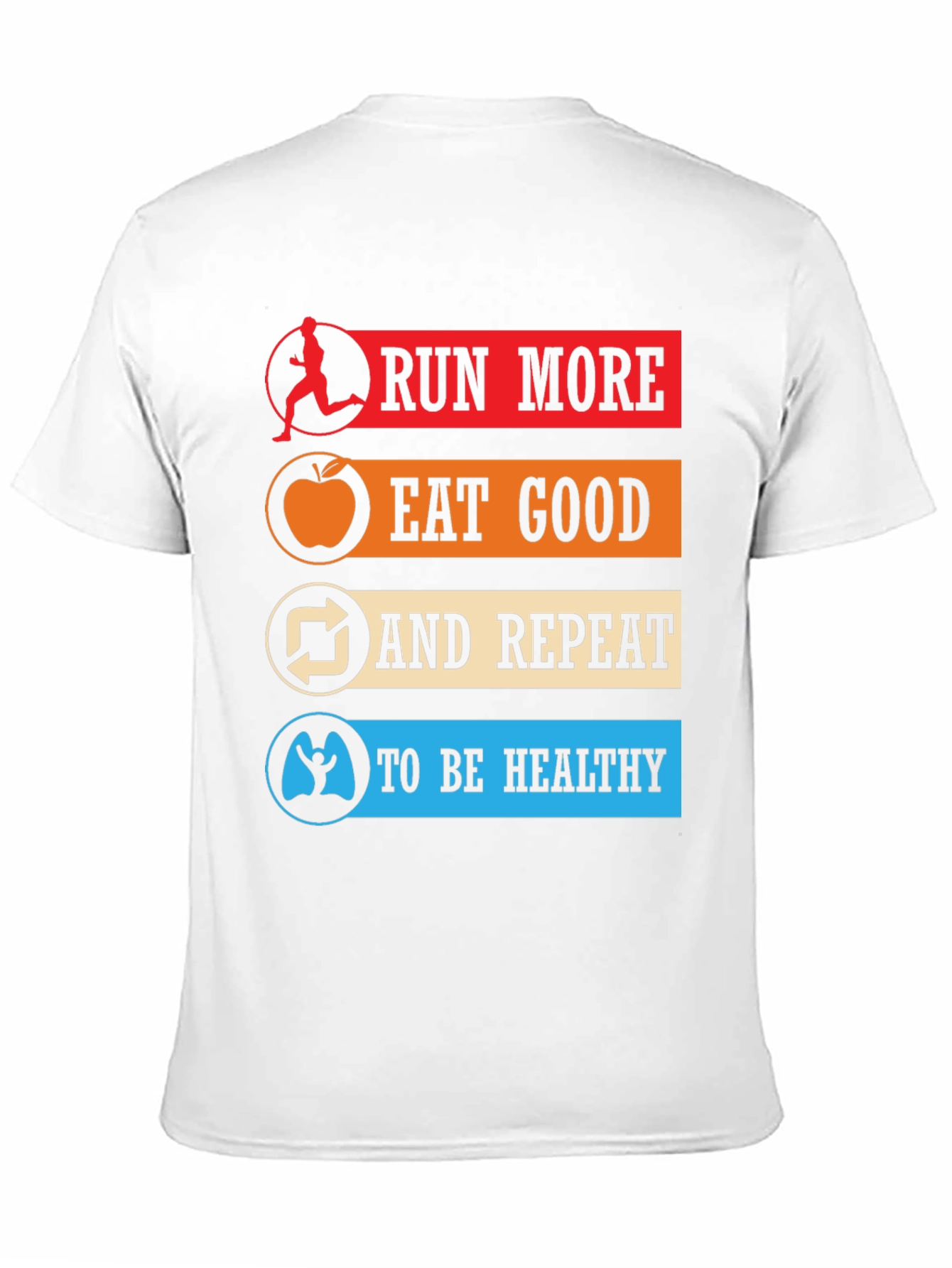 Black Run More Eat Good Healthy Lifestyle T-Shirt view 11