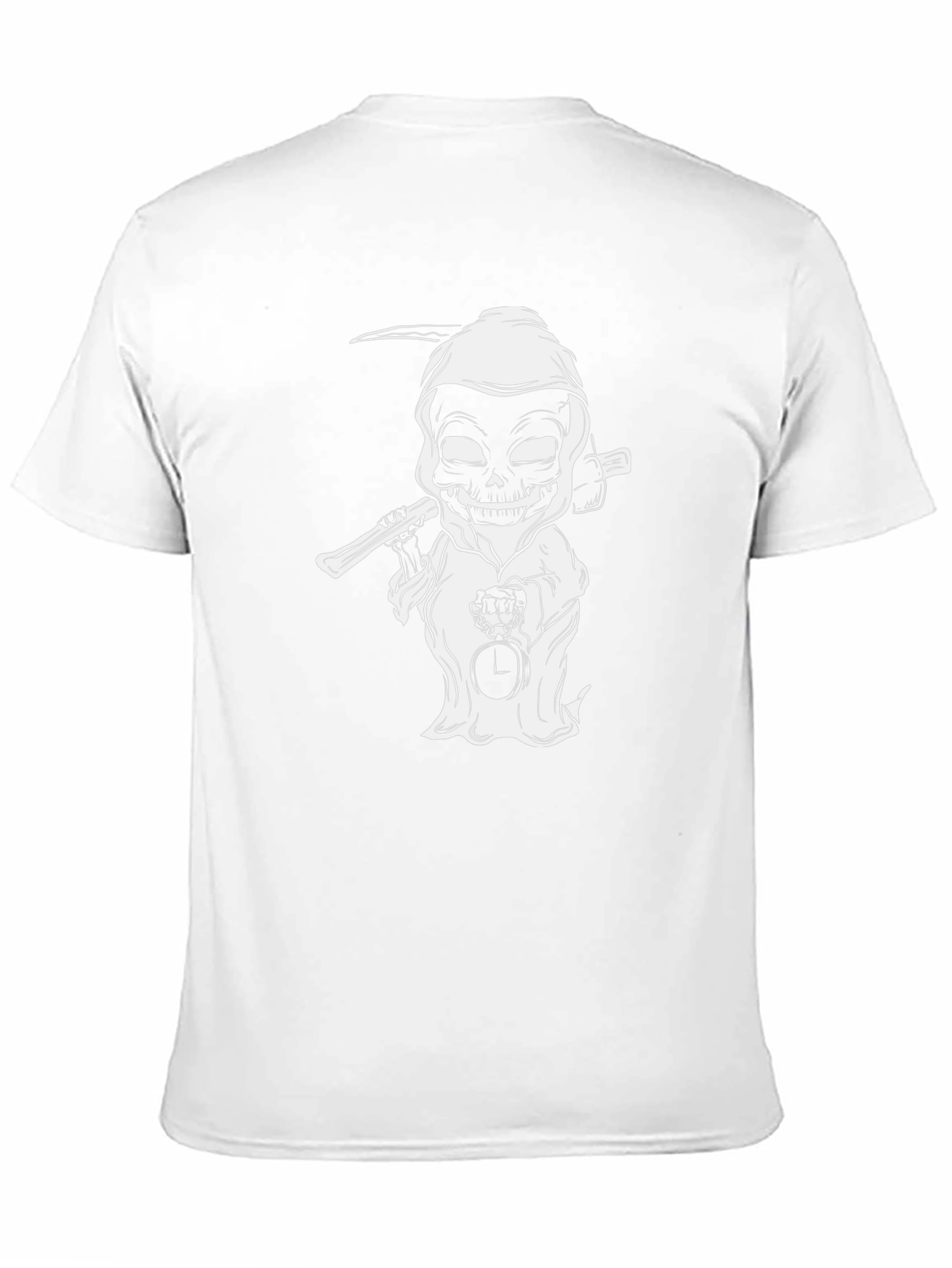Black Grim Reaper Cartoon Black T-Shirt view 11