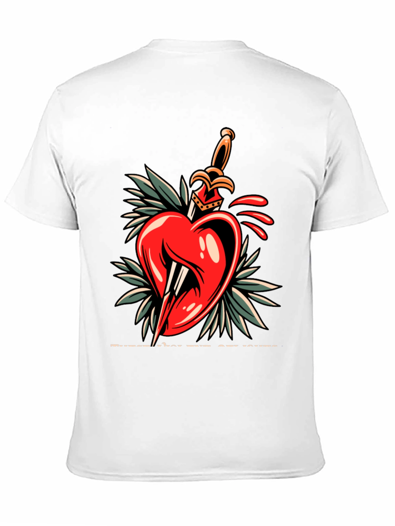 Black Heart & Dagger Graphic Tee - Edgy Streetwear Style view 11