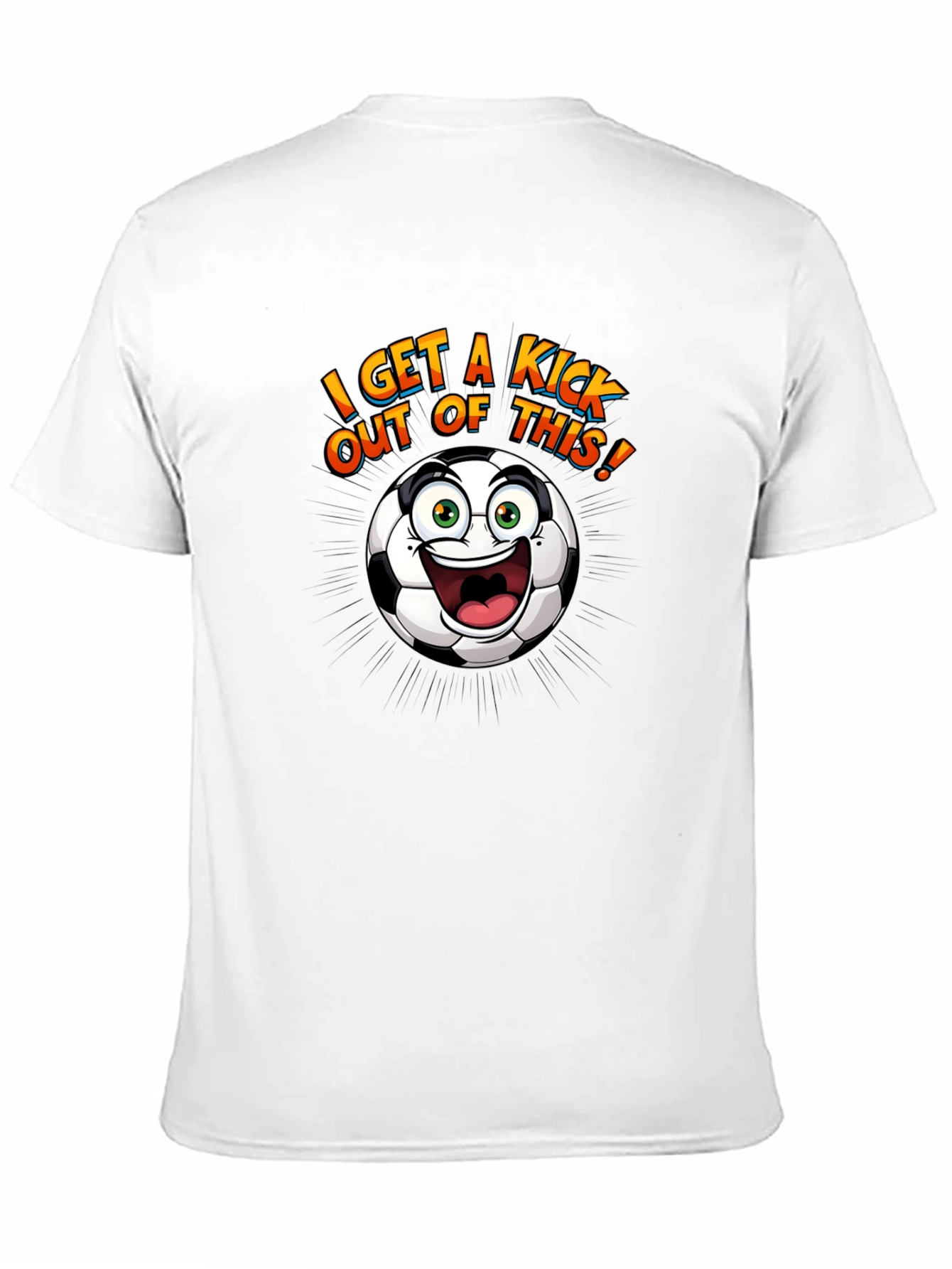 Black Funny Soccer Ball Cartoon Graphic T-Shirt view 11