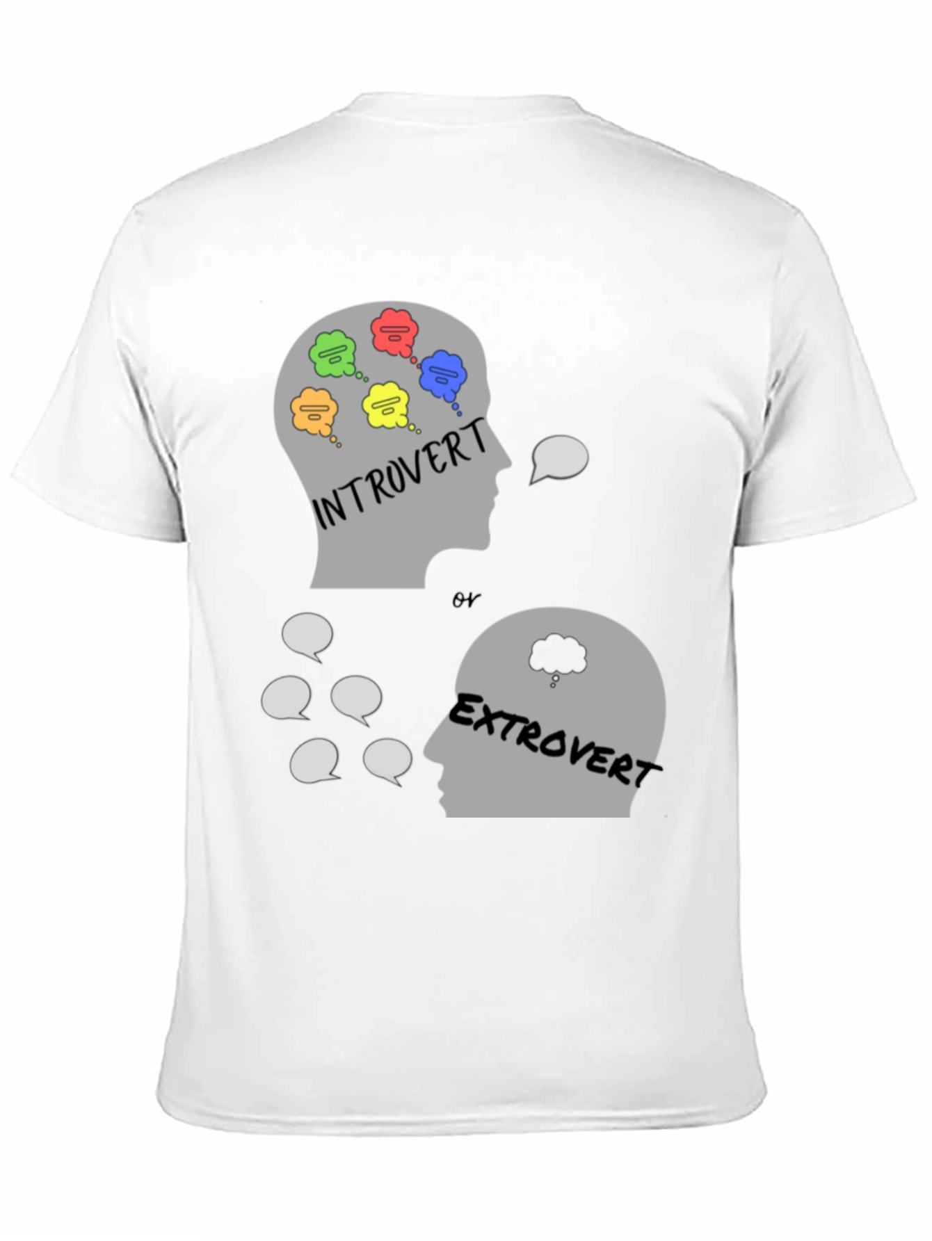 Black Introvert vs. Extrovert Graphic Tee view 11
