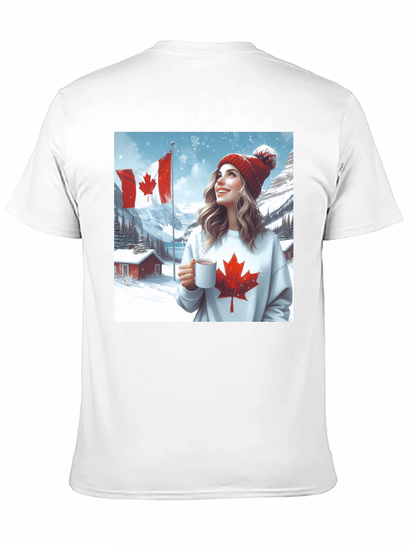 Black Cozy Canadian Winter T-Shirt view 11