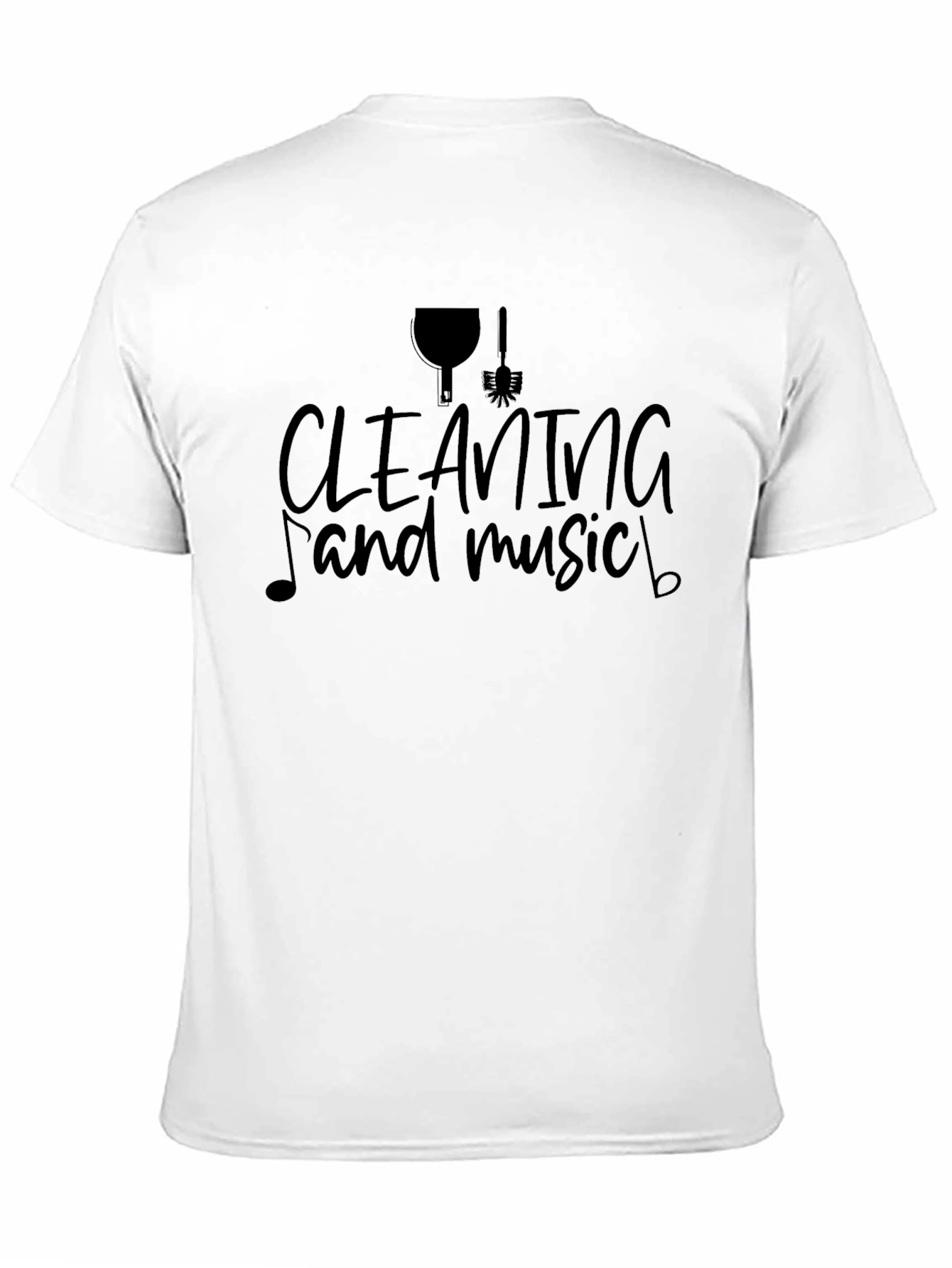 Black Cleaning and Music Graphic Tee view 11