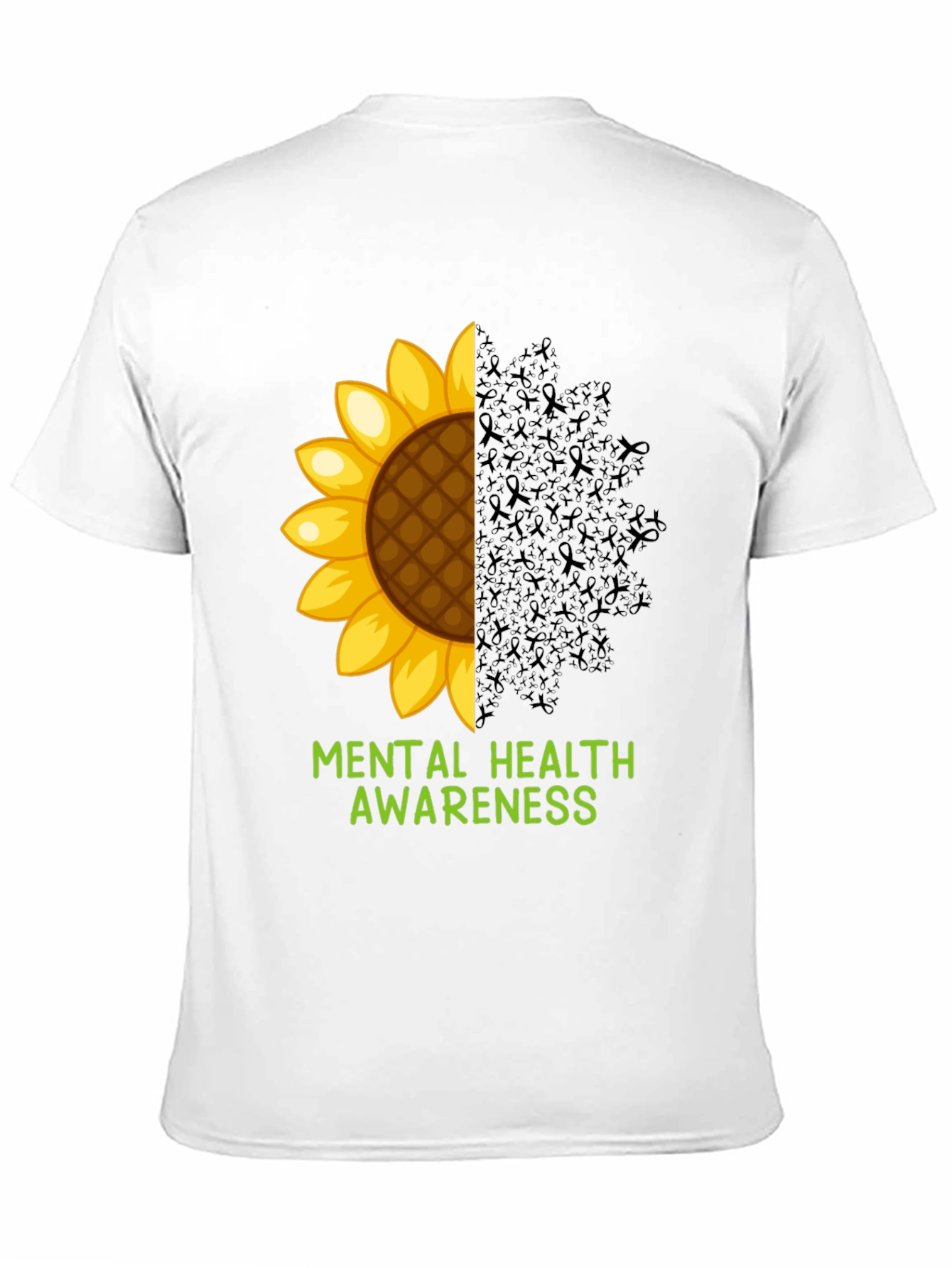 Black Mental Health Awareness Sunflower T-Shirt view 11