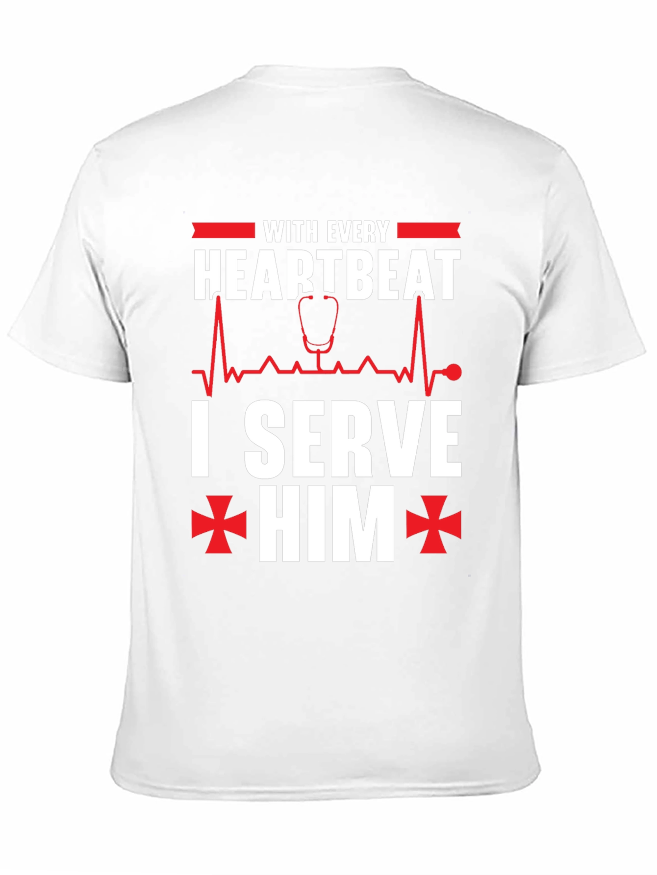 Black With Every Heartbeat I Serve Him Graphic T-Shirt view 11