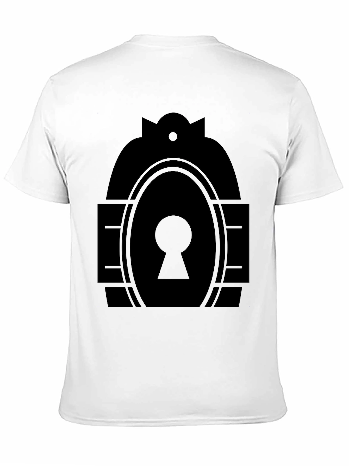 Black Keyhole Graphic Tee - Modern Minimalist Design view 11