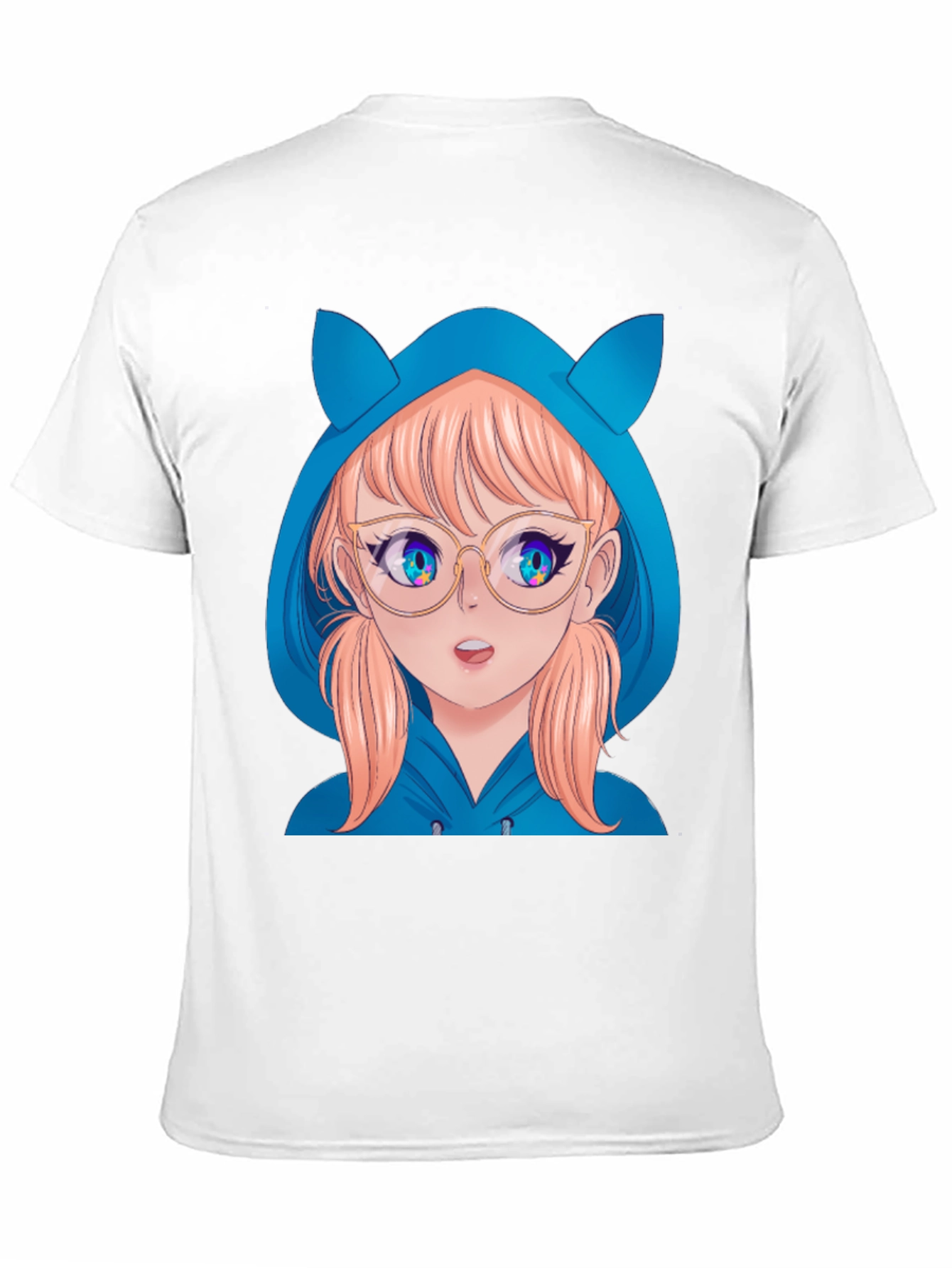 Anime Girl Hoodie T-Shirt - Black - 11