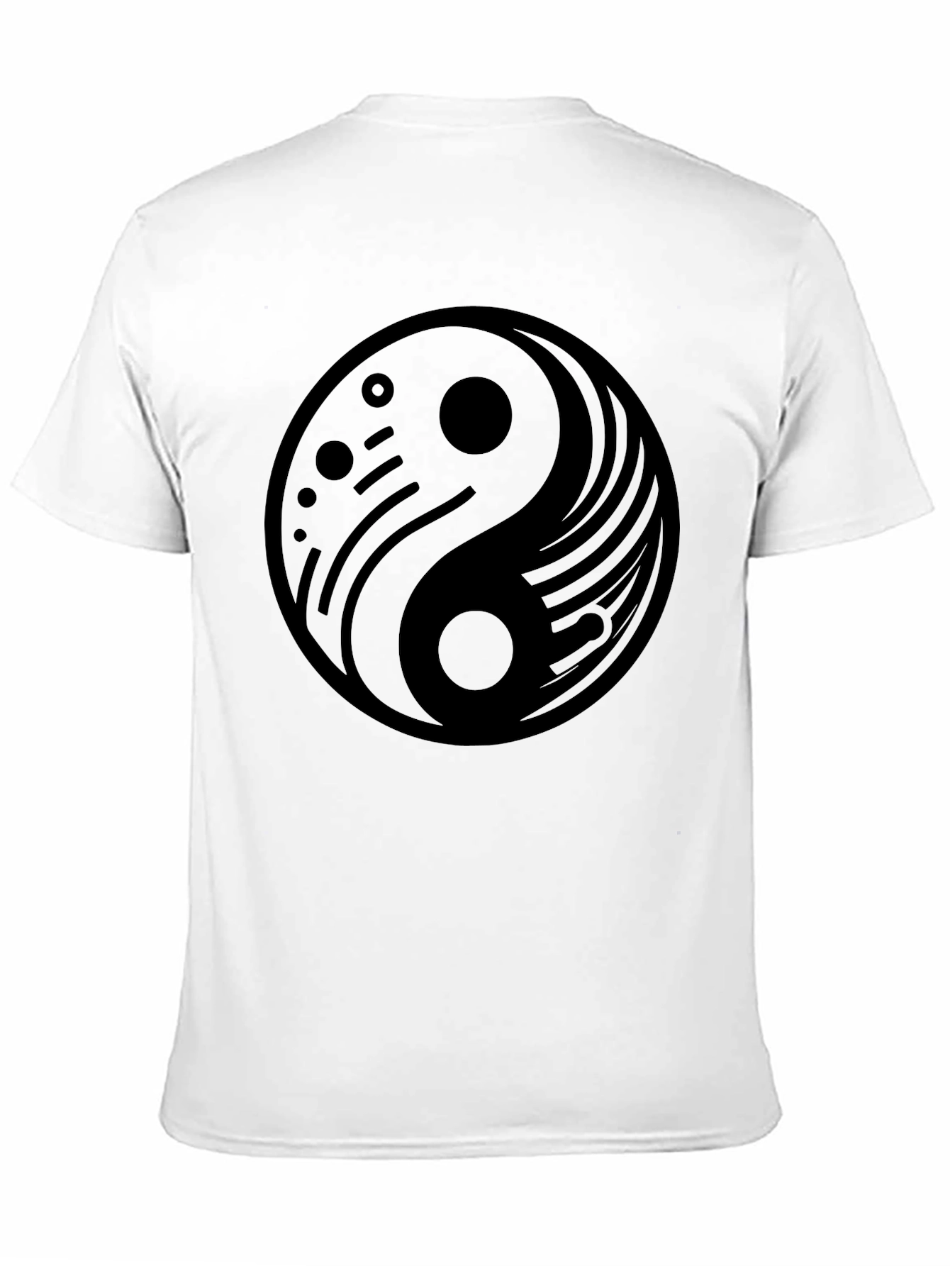 Black Yin Yang Graphic Black T-Shirt view 11