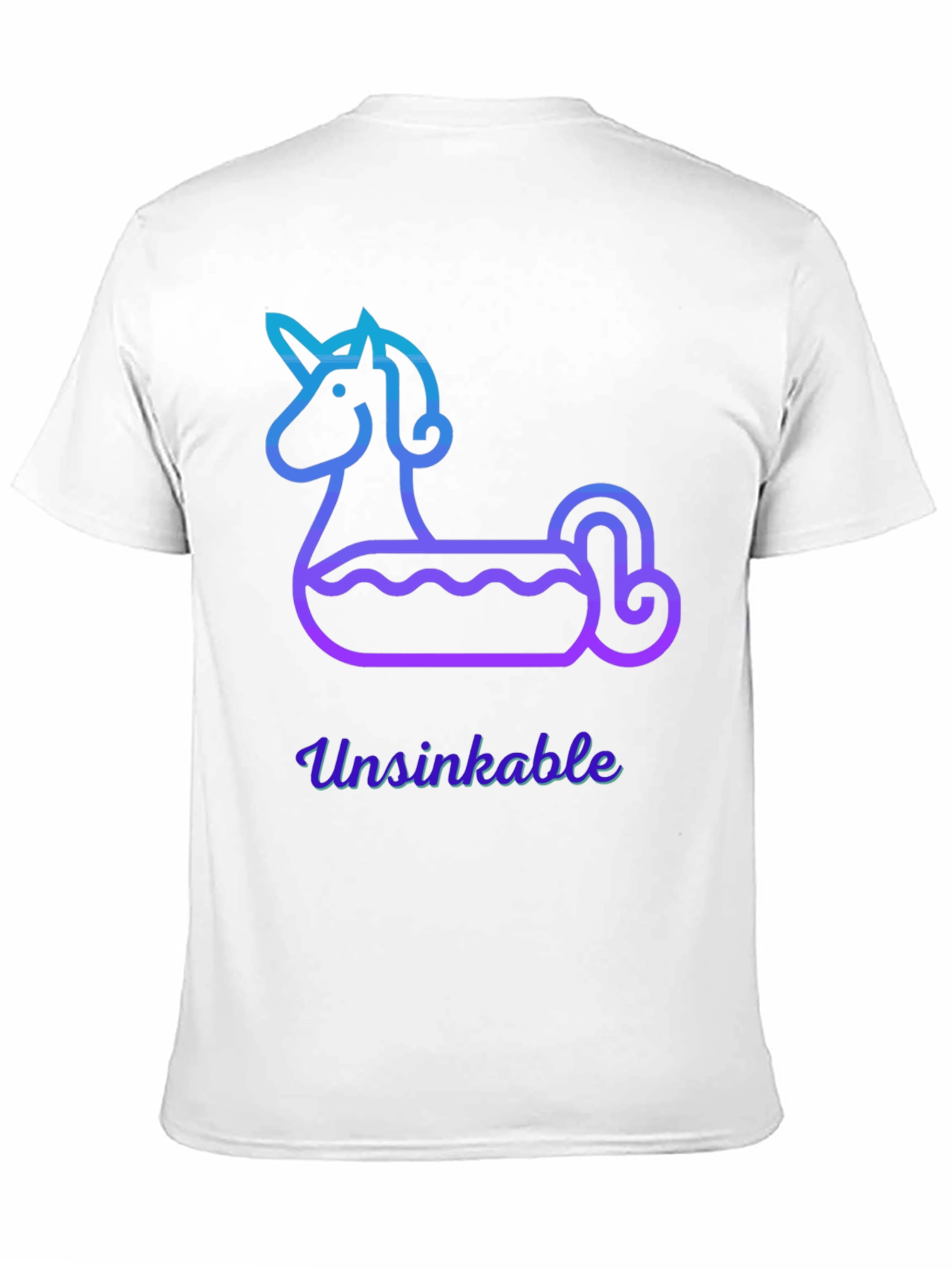 Black Unsinkable Unicorn Pool Float Tee view 11