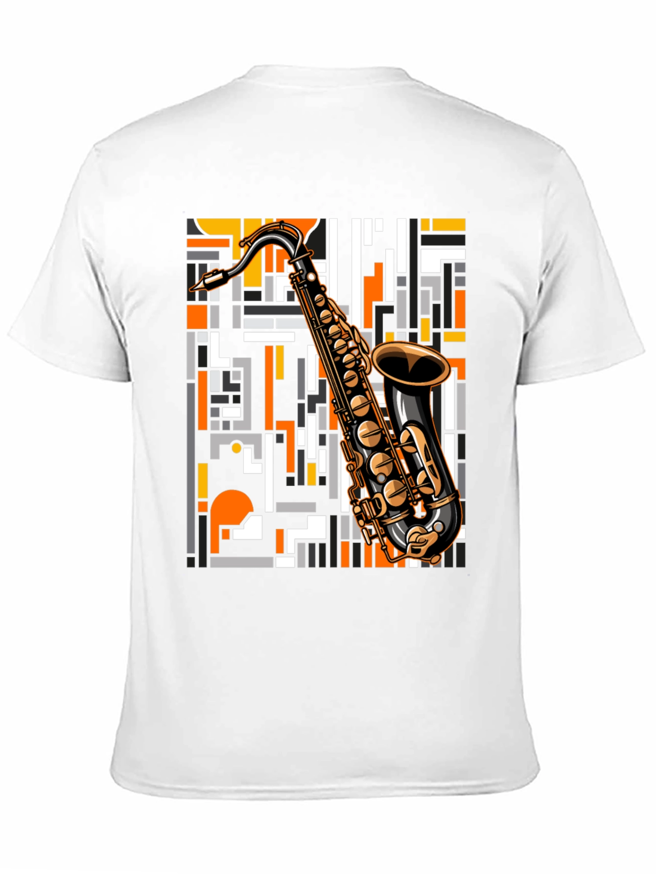 Black Saxophone Graphic Print T-Shirt - Black view 11