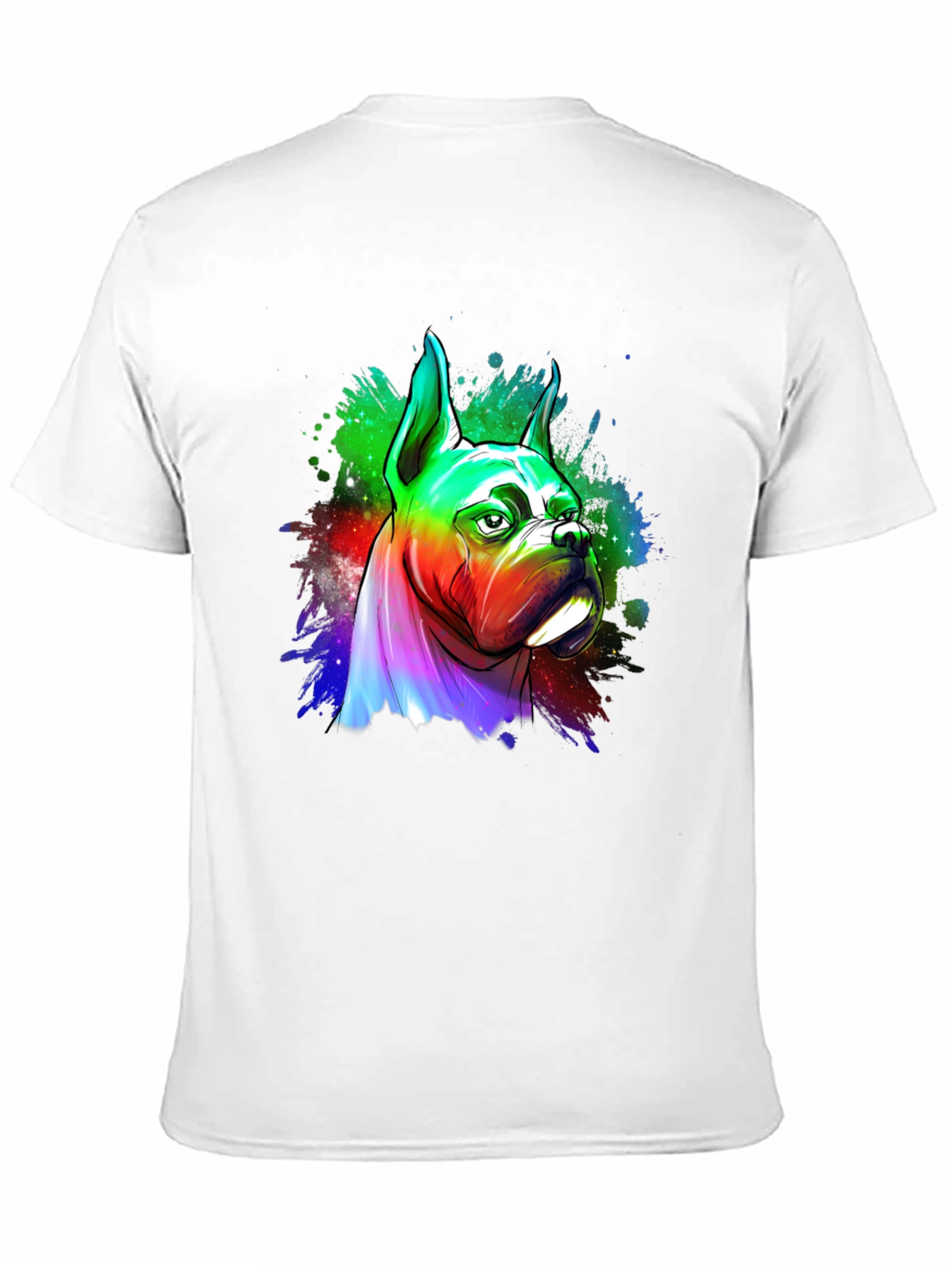 Black Rainbow Boxer Dog Graphic Tee - Unique Art T-Shirt view 11